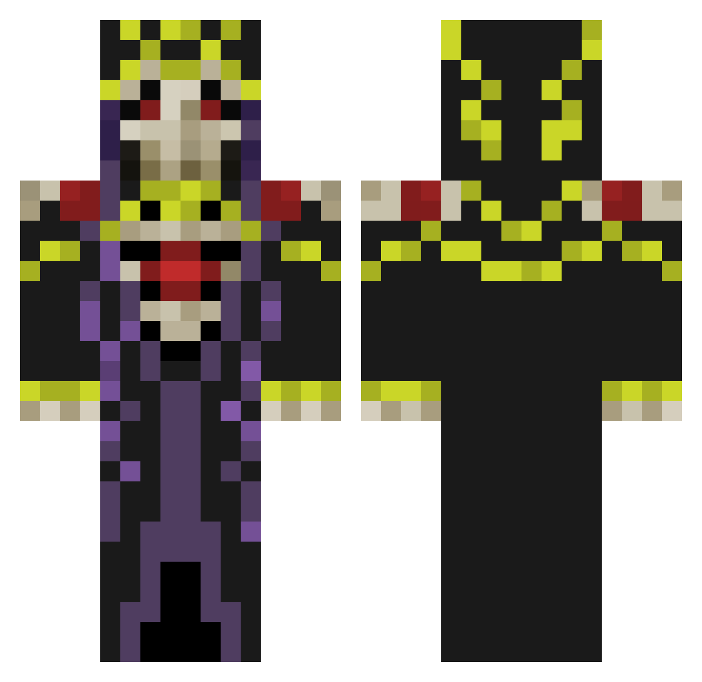 Lorenzo_King Minecraft skin, front and back view