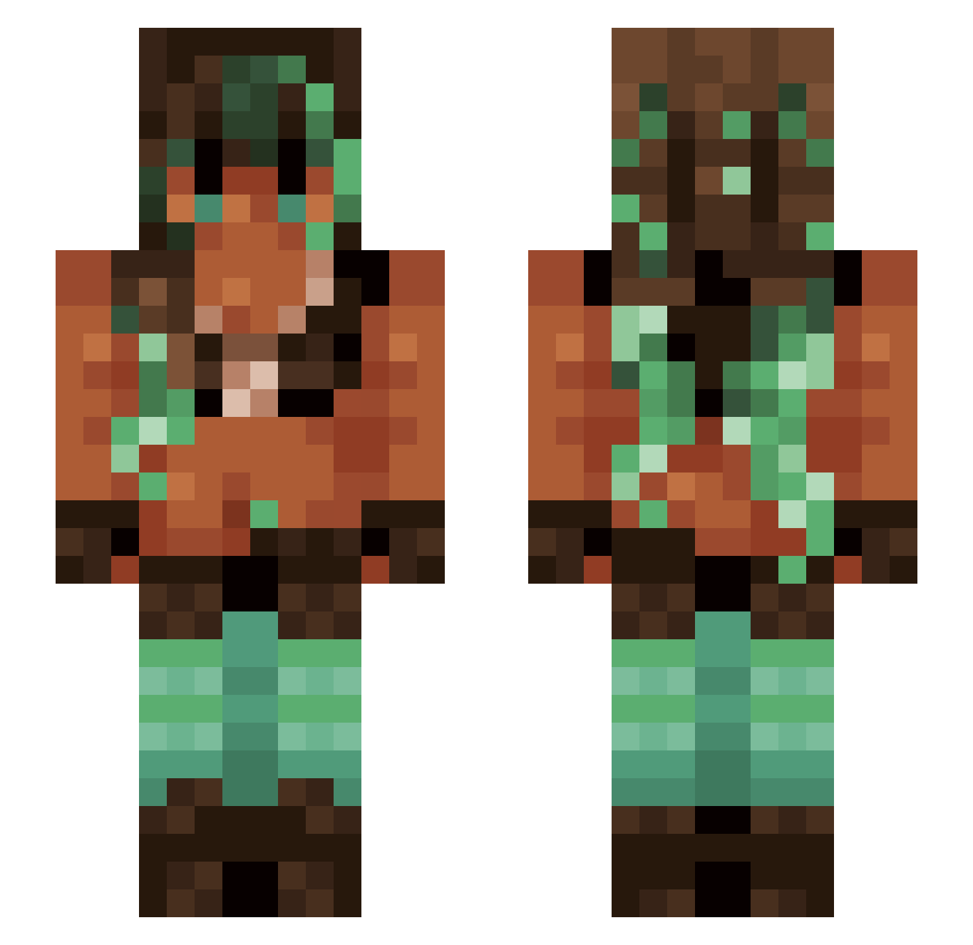 Mr_Rabe Minecraft skin, front and back view