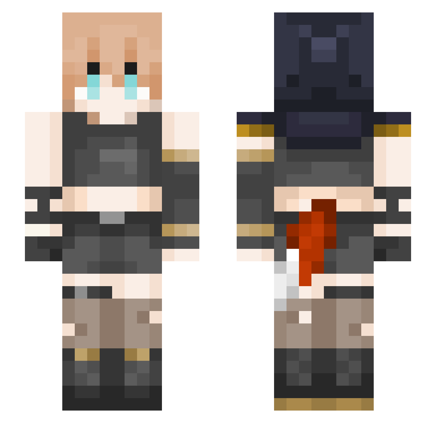 _xXvioletXx_ Minecraft skin, front and back view