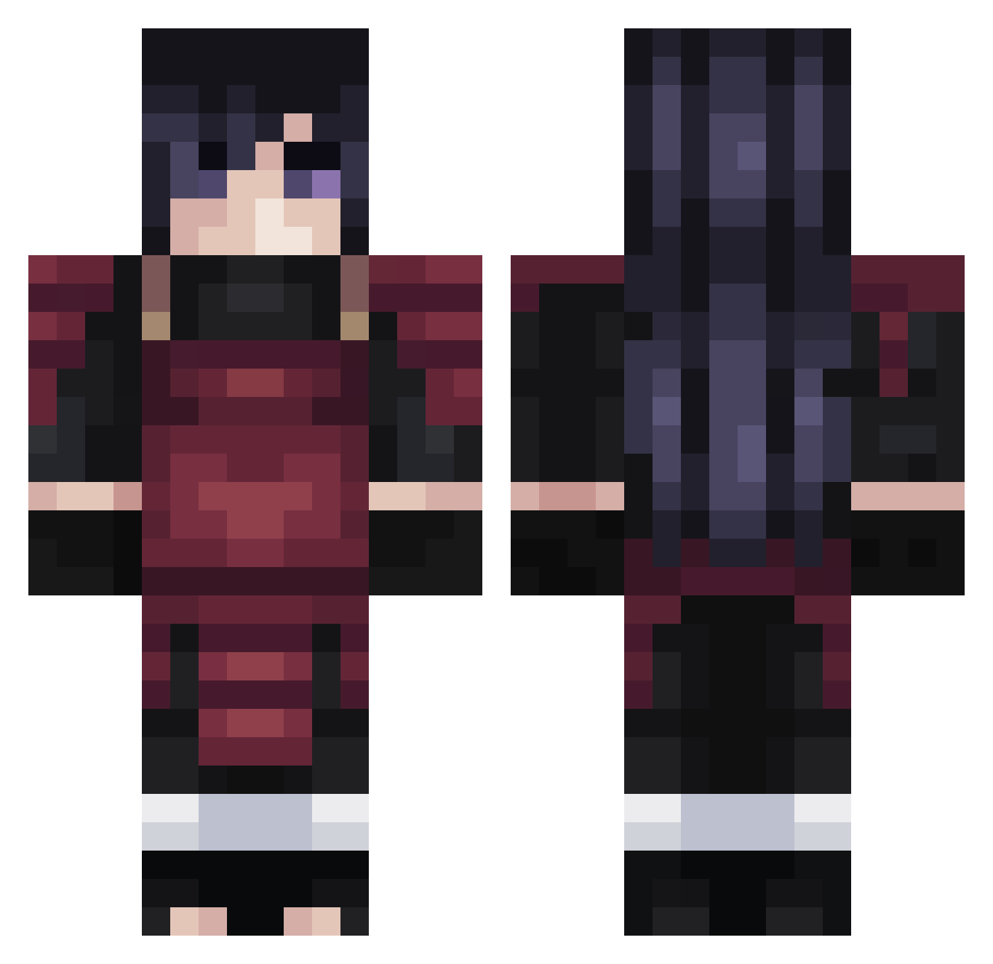 Timdow Minecraft skin, front and back view
