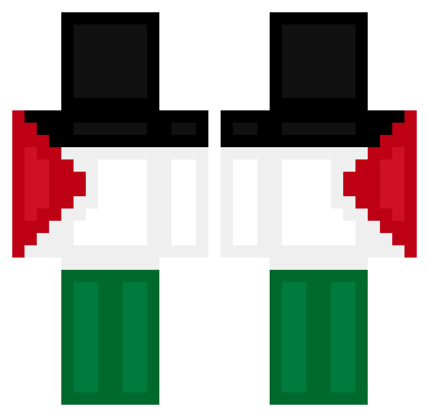 JuanManin Minecraft skin, front and back view