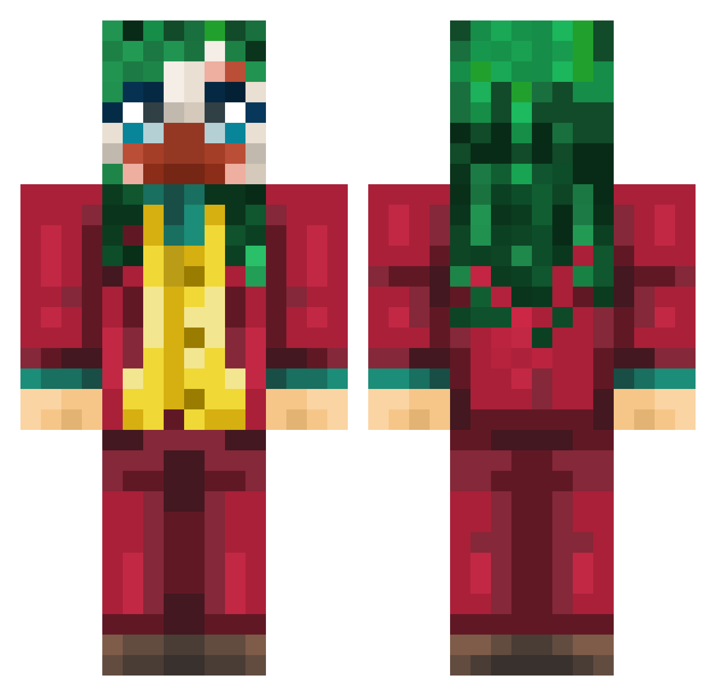 narkhos_ Minecraft skin, front and back view