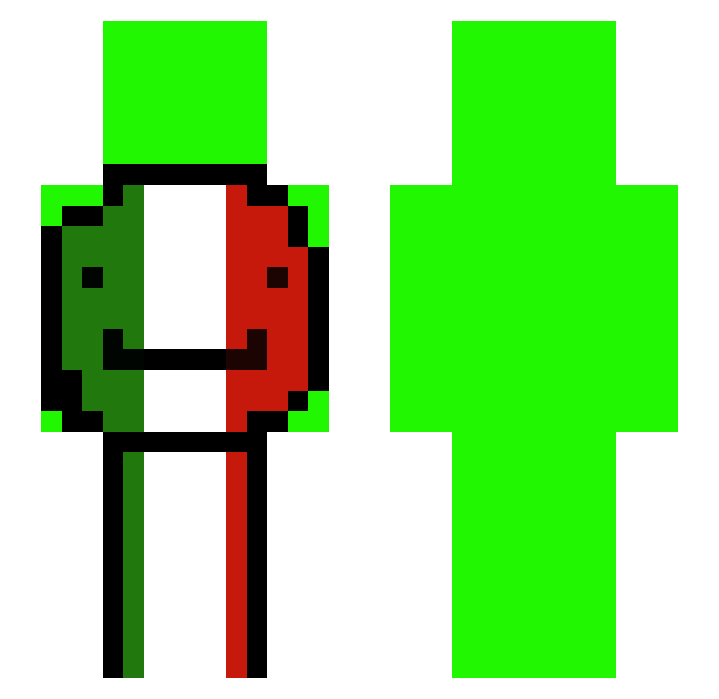 dreamwolf1020 Minecraft skin, front and back view