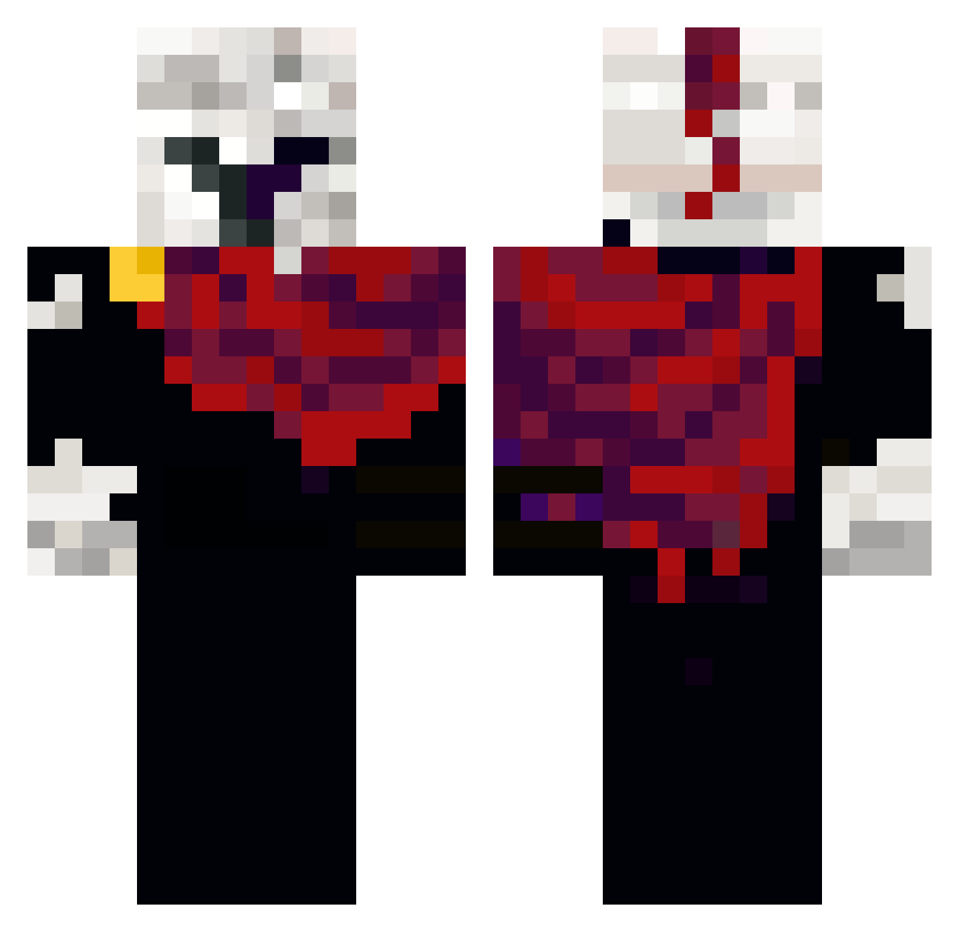 factcity Minecraft skin, front and back view