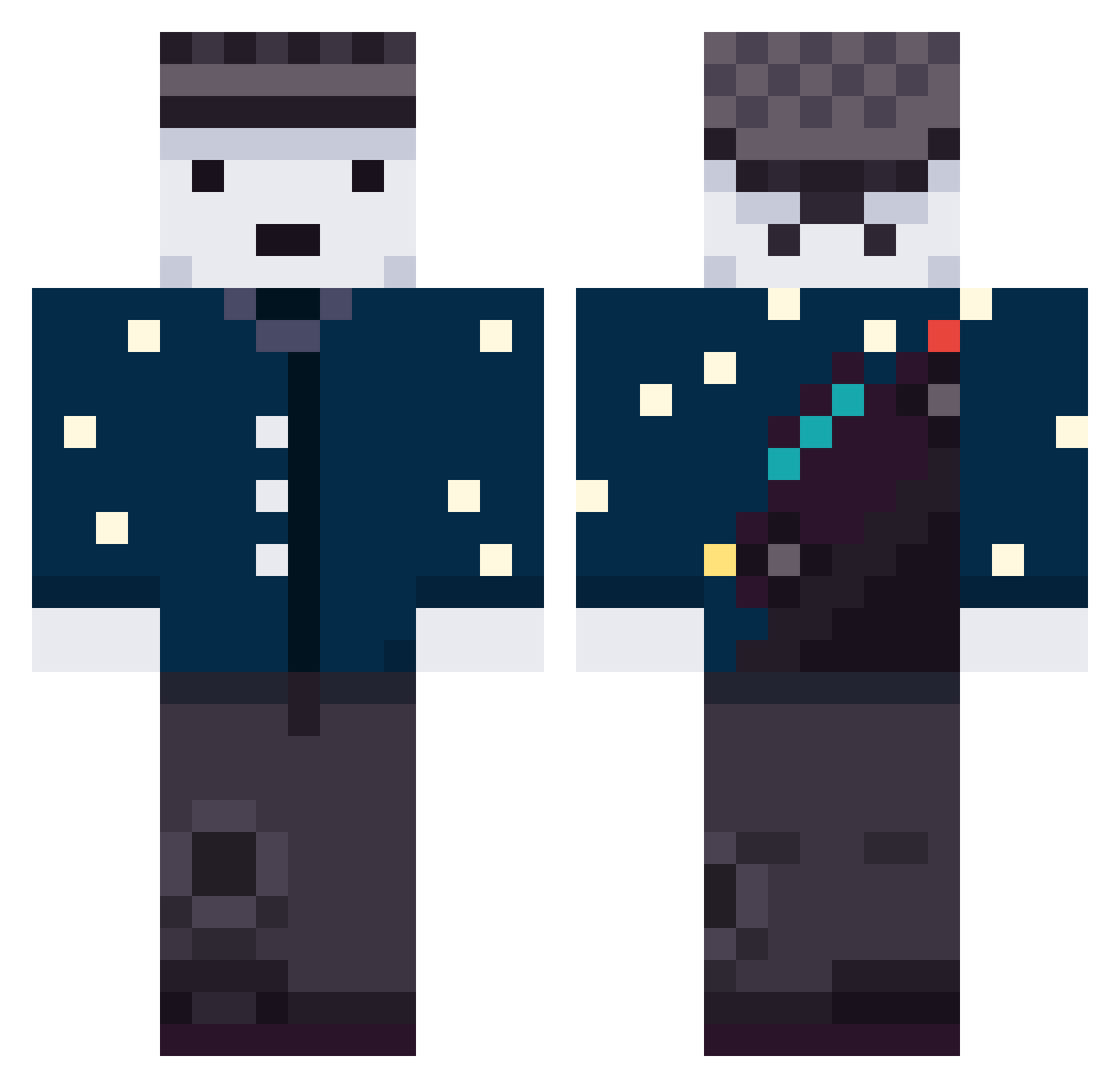 ThingOneB Minecraft skin, front and back view