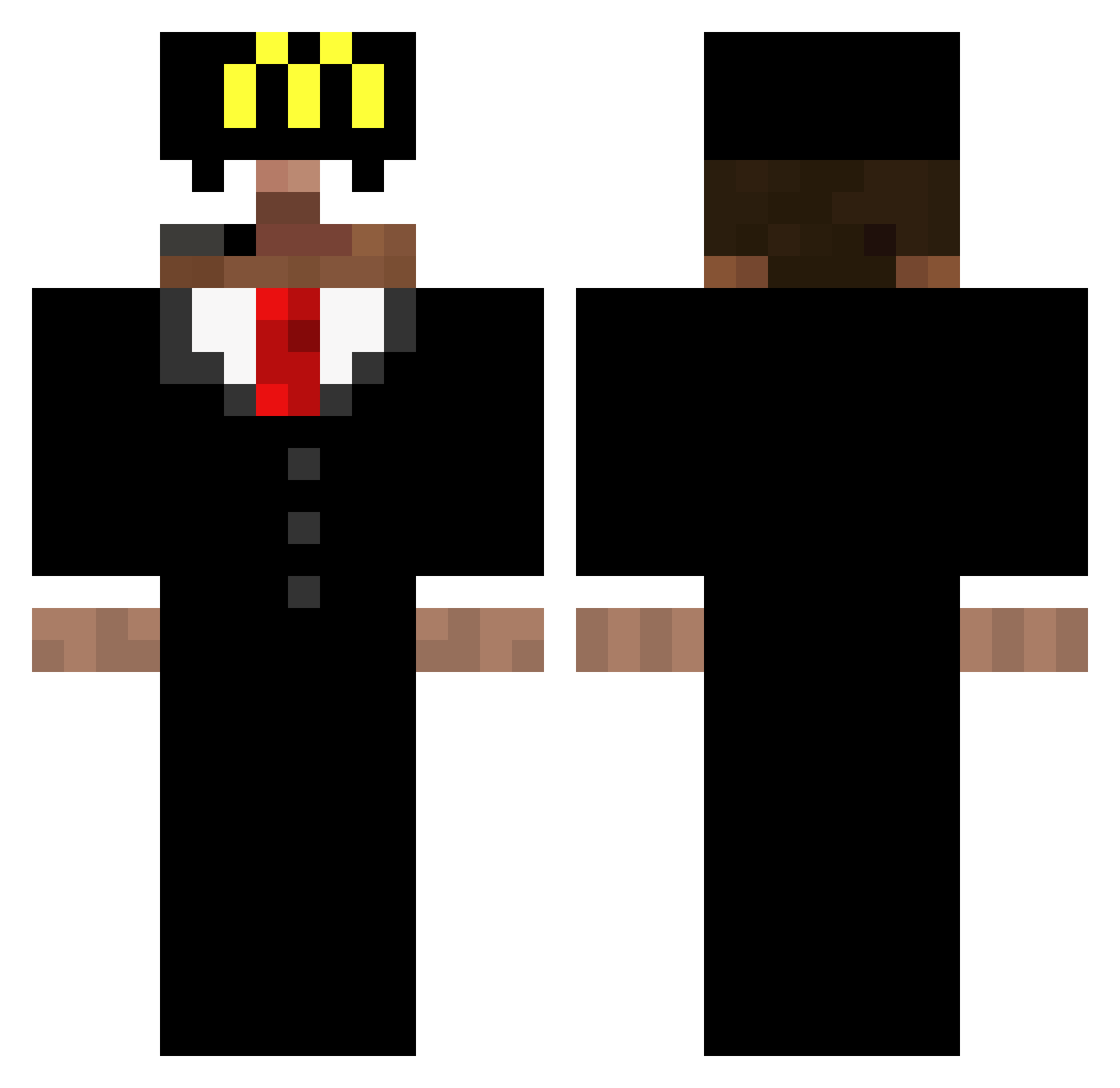 bwxq Minecraft skin, front and back view
