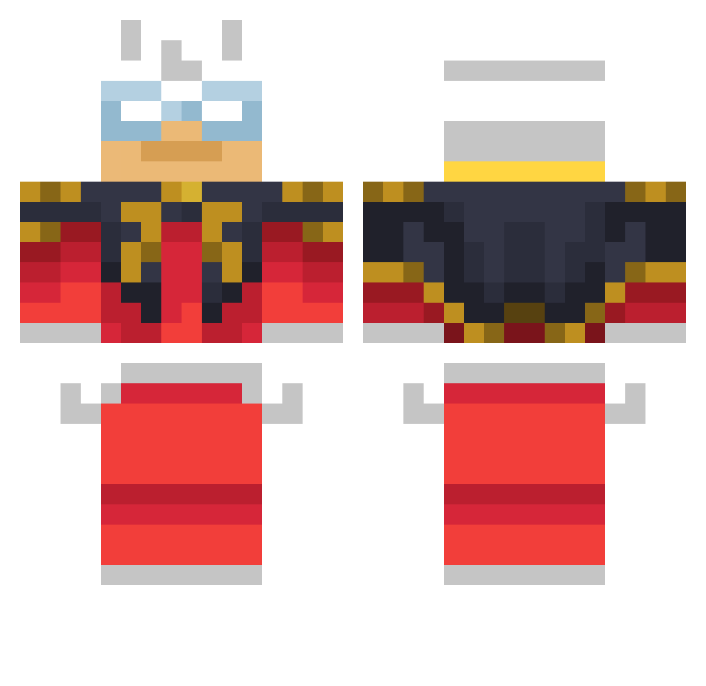 Rickenbacker4001 Minecraft skin, front and back view