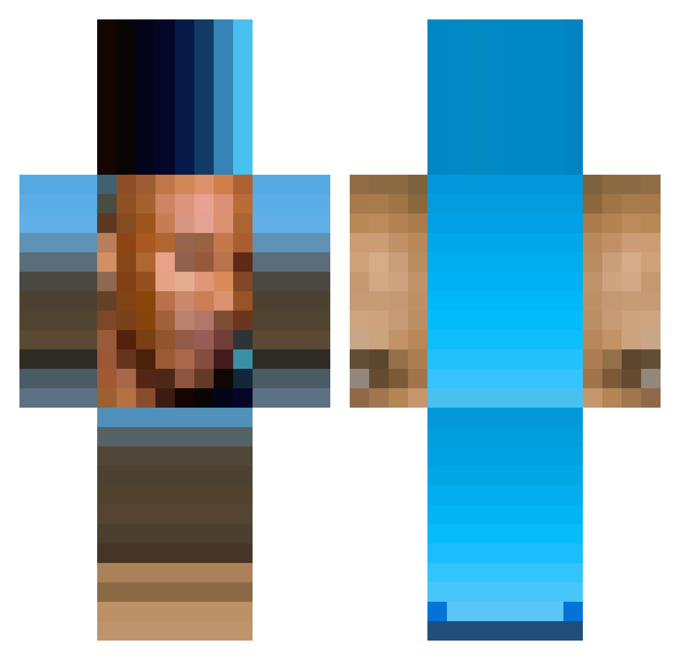 Sergeant_Doakes Minecraft skin, front and back view