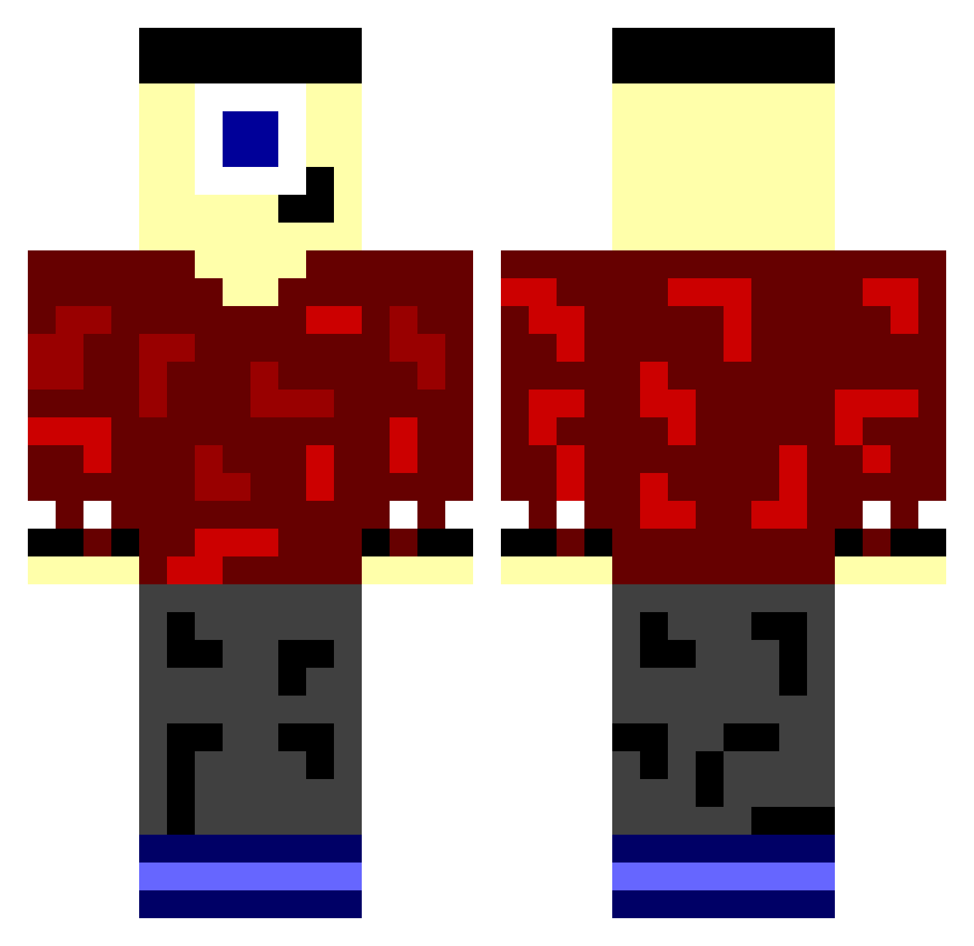 IzzyfrizzyTheo Minecraft skin, front and back view
