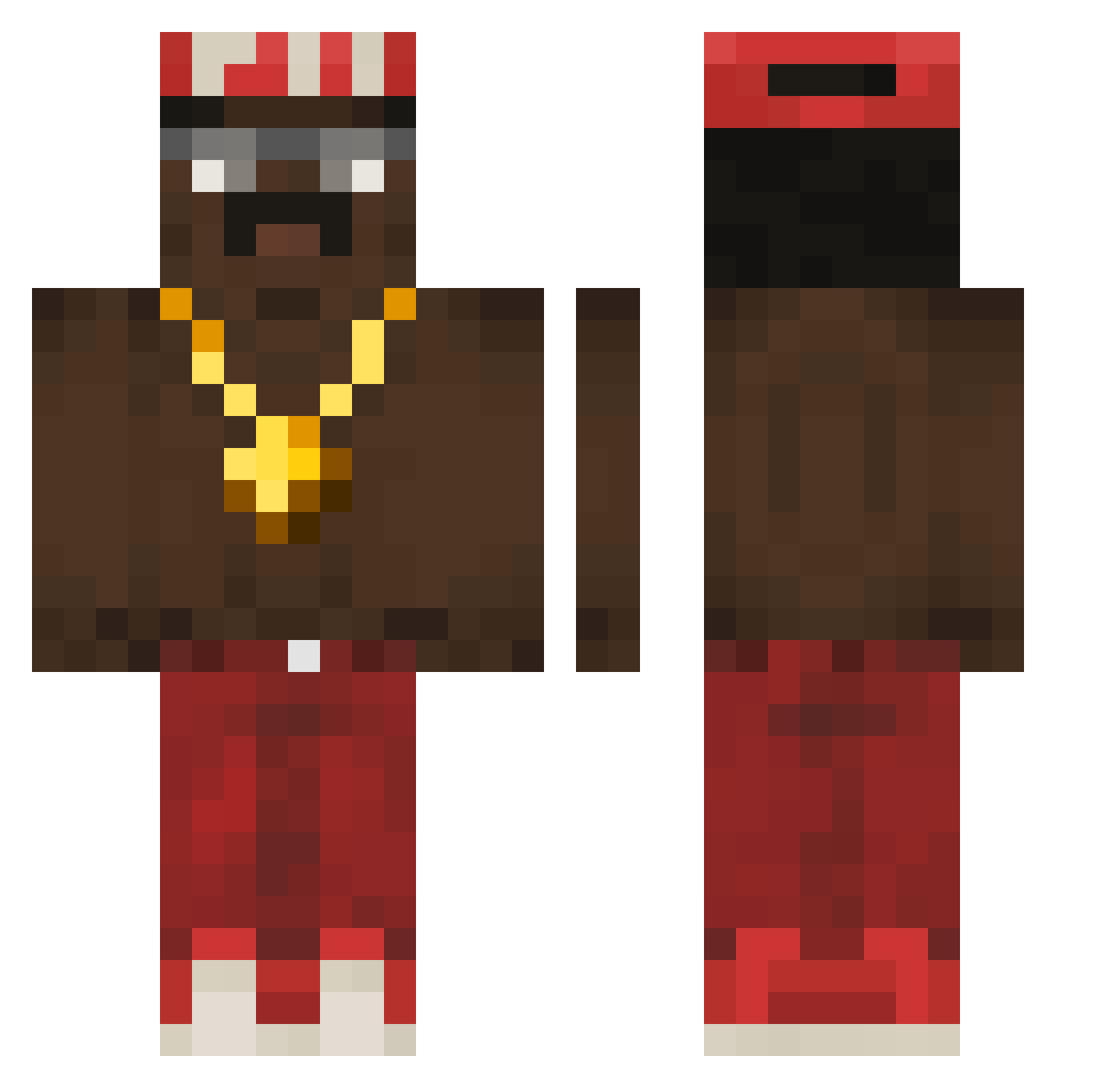 golden40889 Minecraft skin, front and back view
