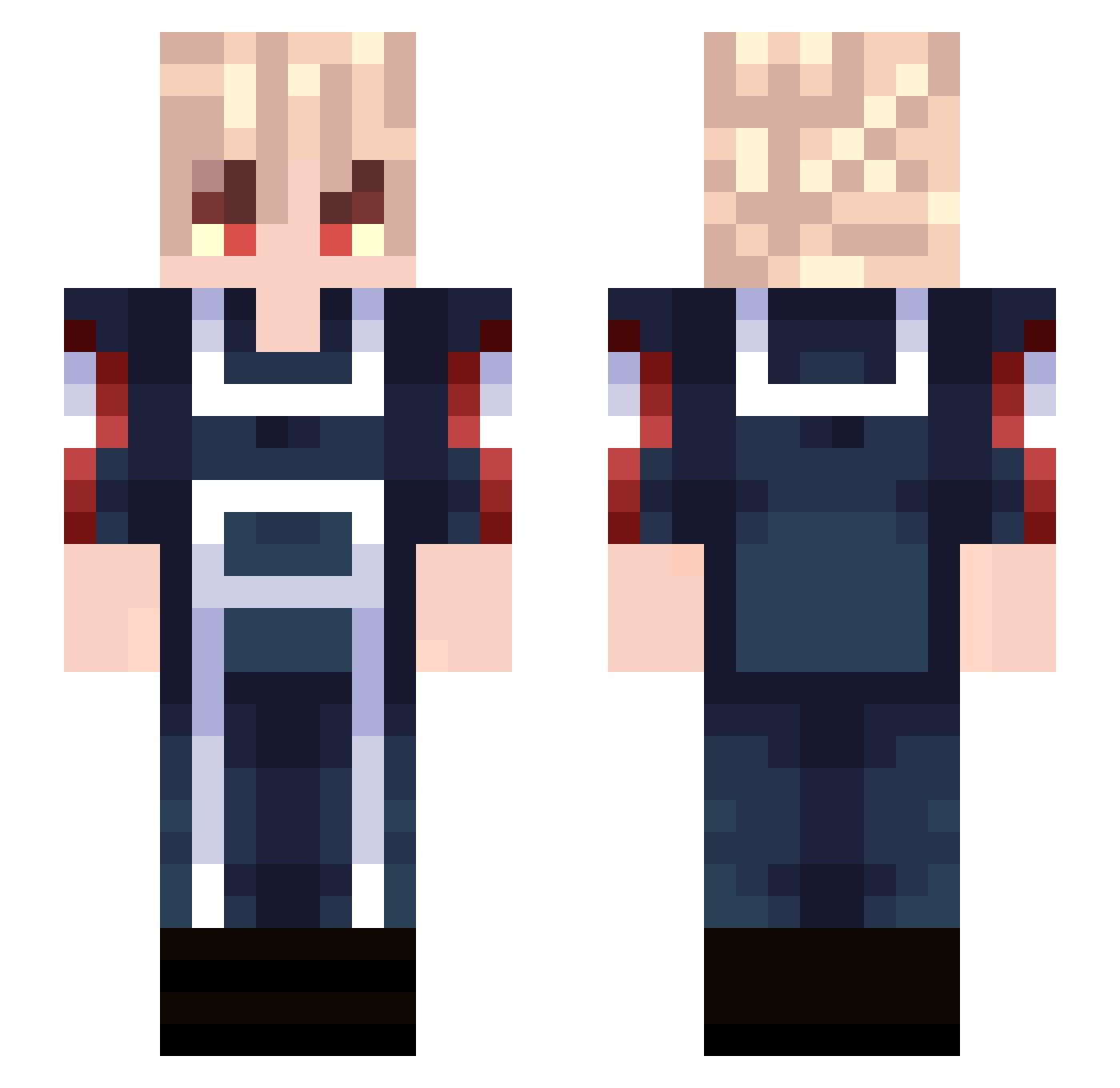 Alyom Minecraft skin, front and back view
