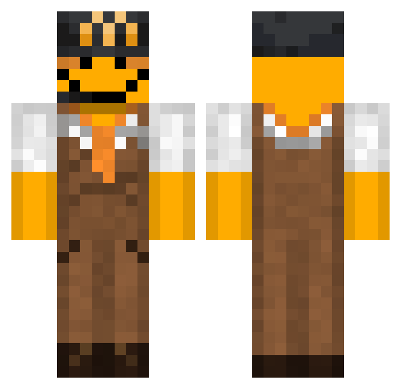 tomydearestsam Minecraft skin, front and back view