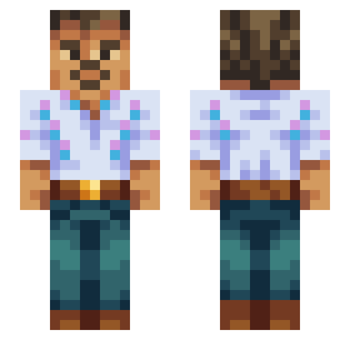RandolphTheRed Minecraft skin, front and back view
