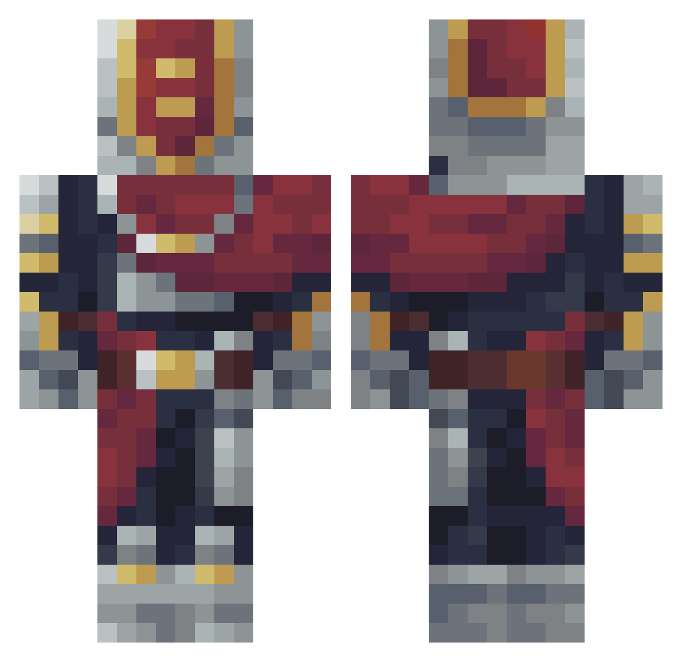 Tadehus Minecraft skin, front and back view