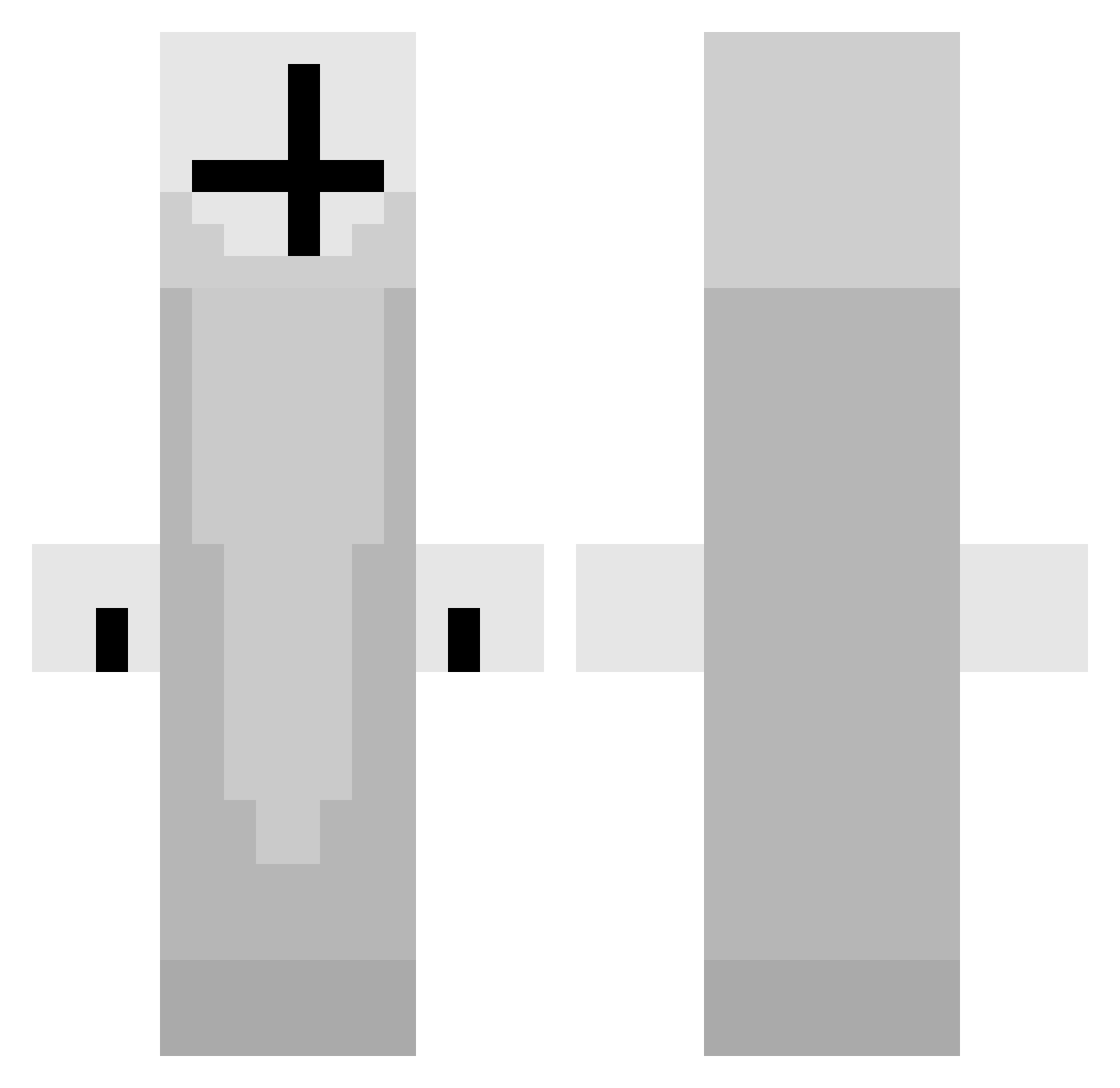 PotaterShoe Minecraft skin, front and back view