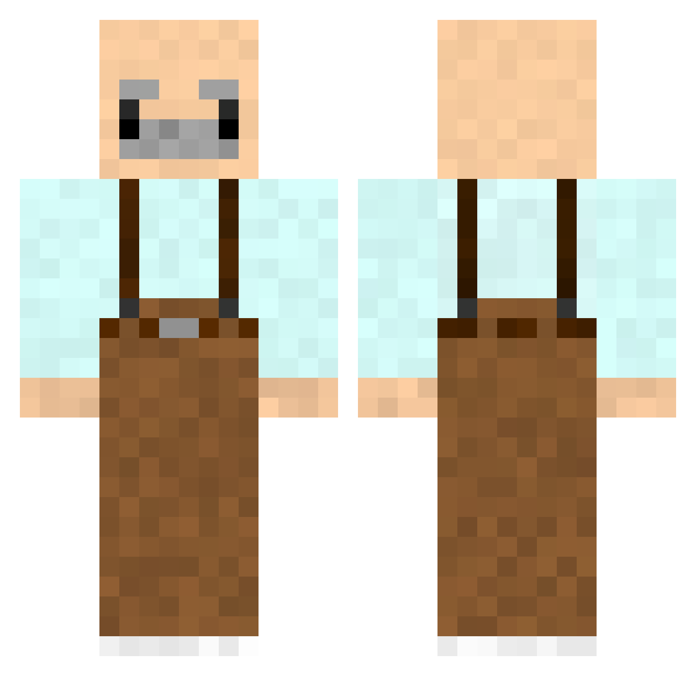 Hompan Minecraft skin, front and back view