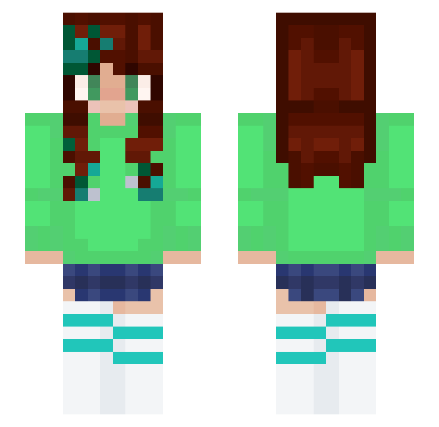 AquiKat Minecraft skin, front and back view