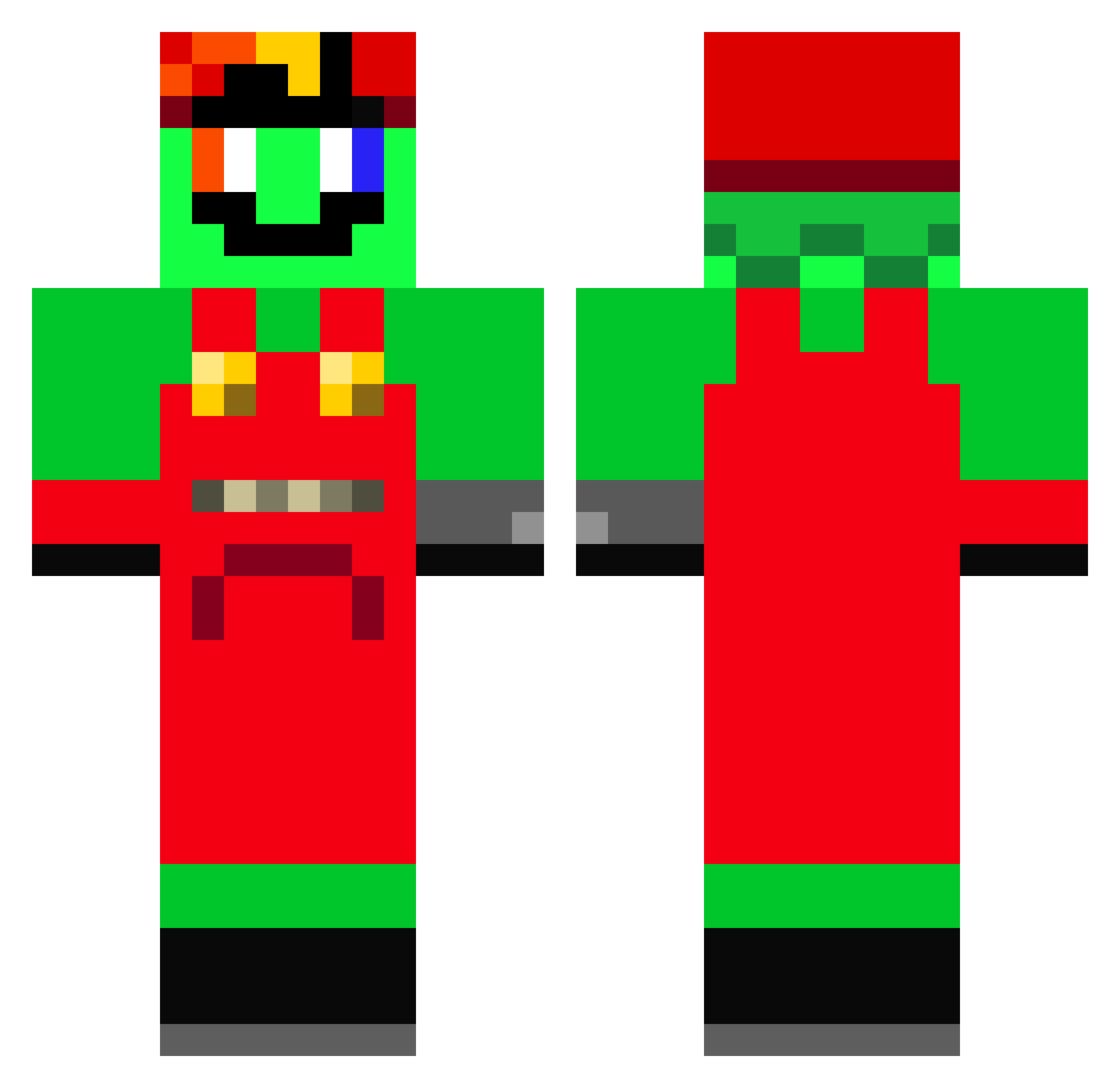 LuigiFan1985 Minecraft skin, front and back view