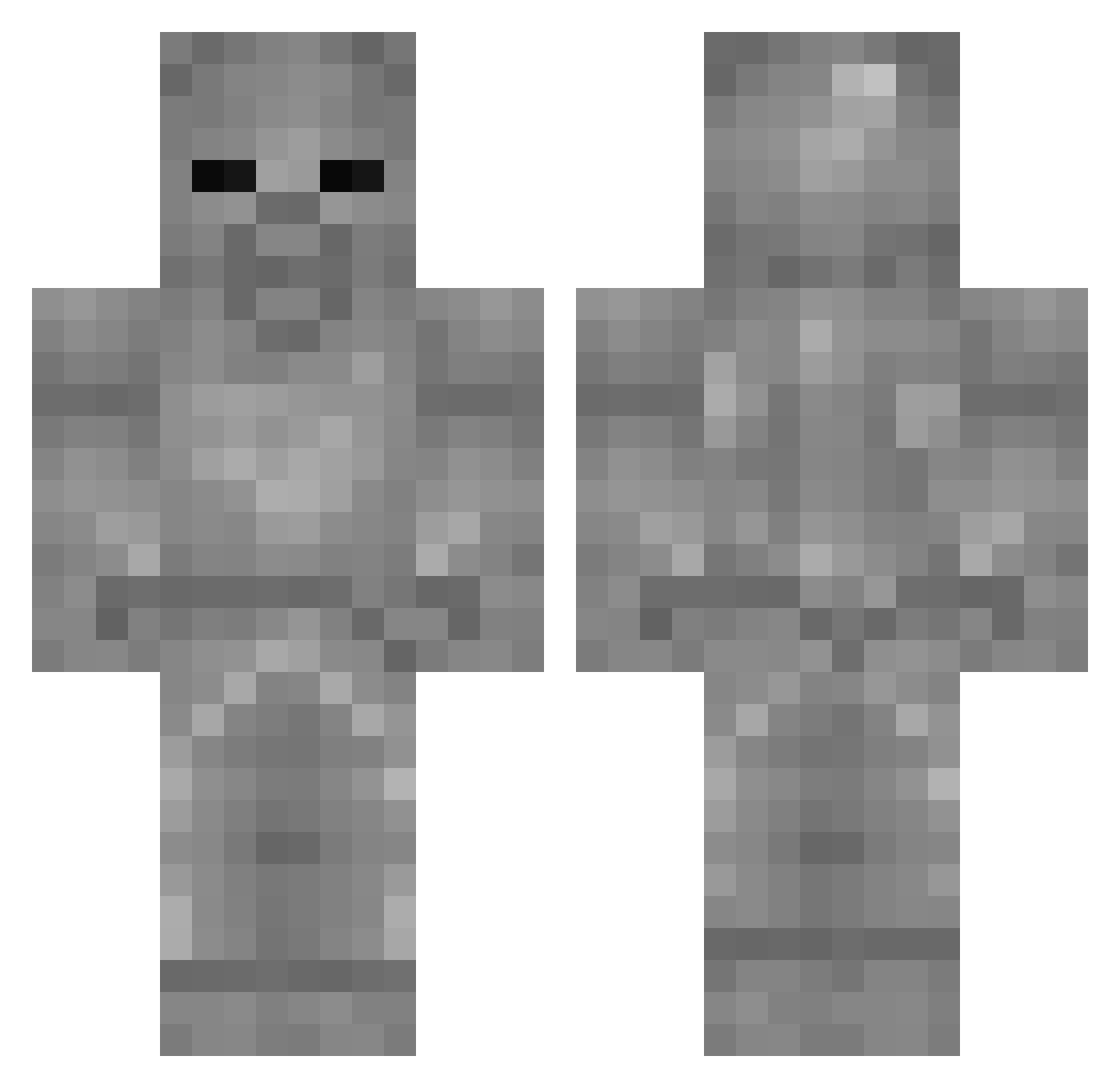 Quarzus Minecraft skin, front and back view