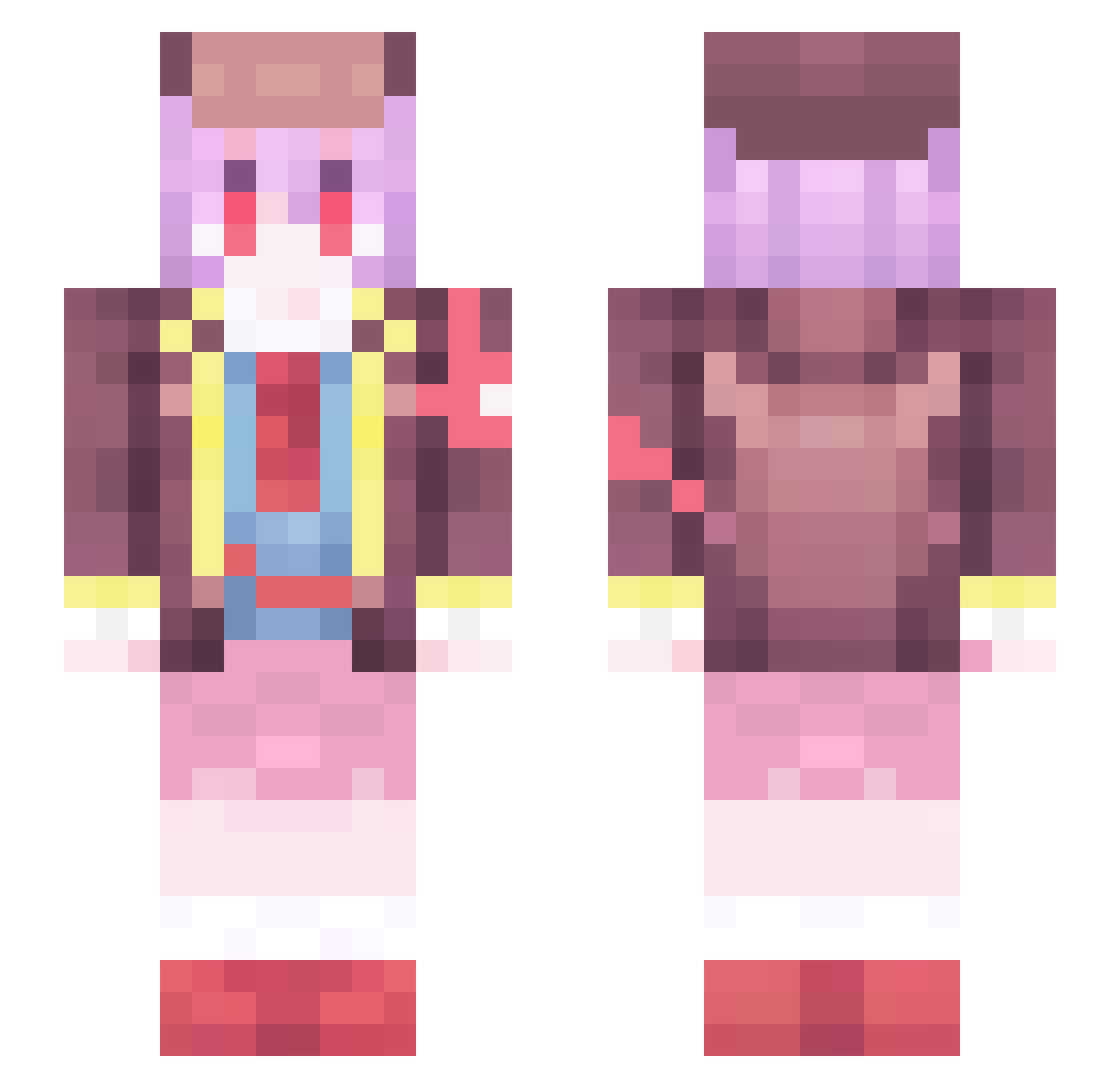 Underfountain Minecraft skin, front and back view