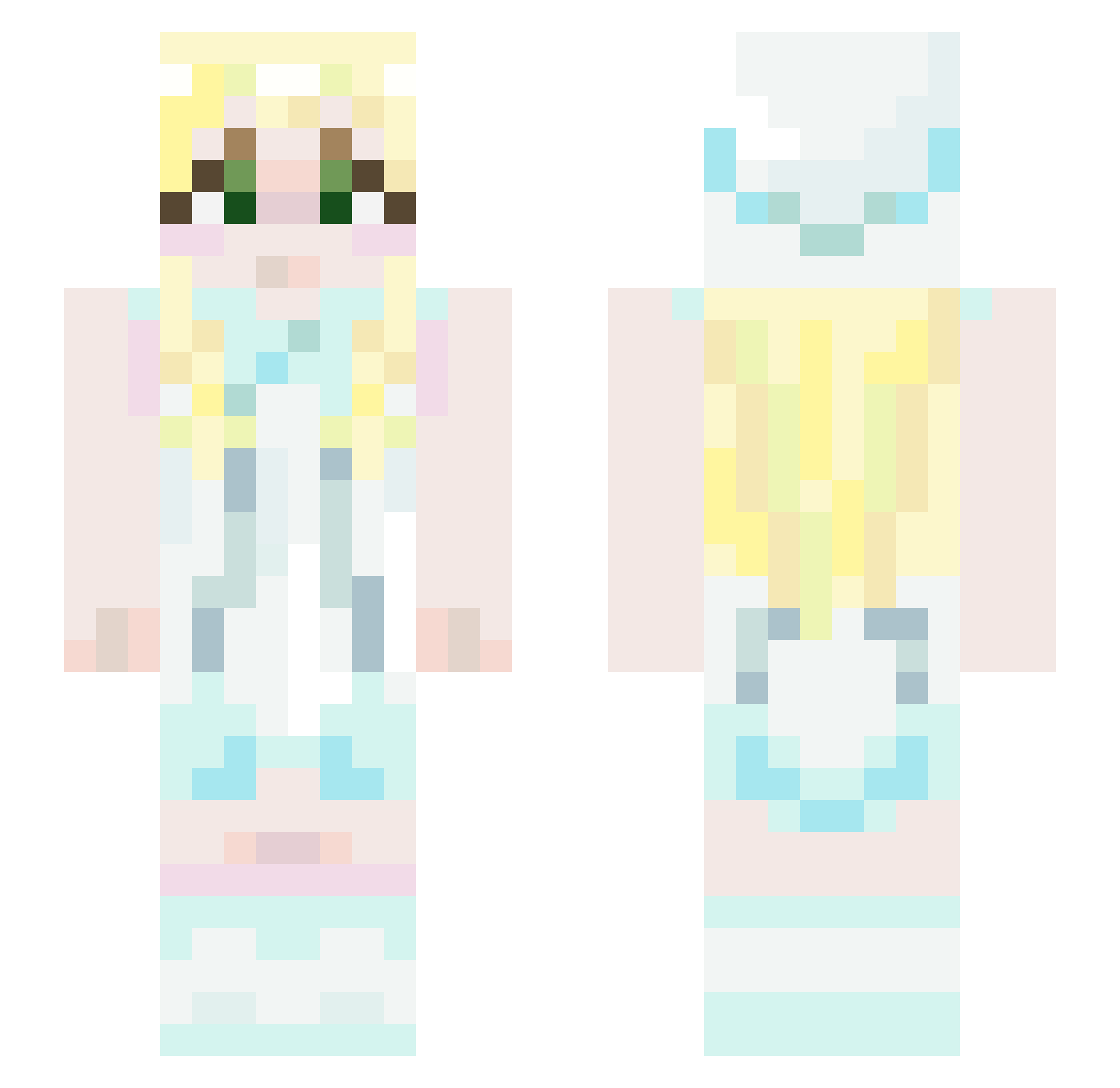 Xdraconiax Minecraft skin, front and back view