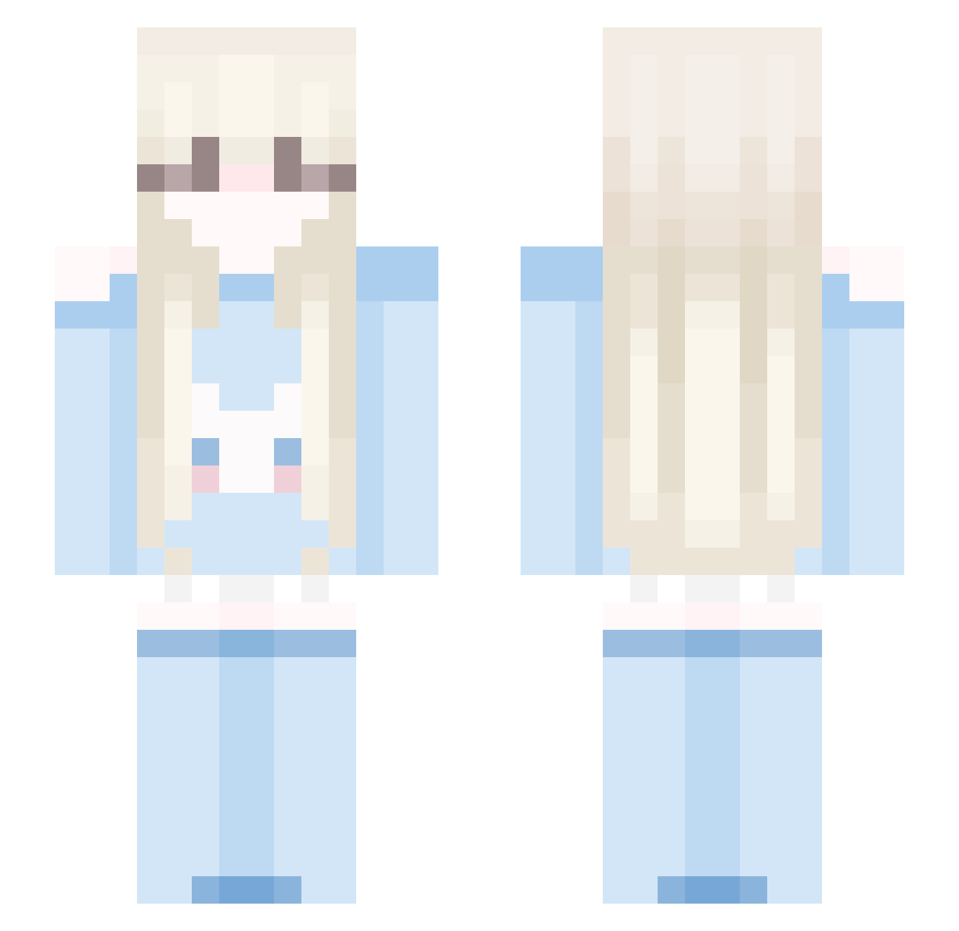 yumsarah Minecraft skin, front and back view