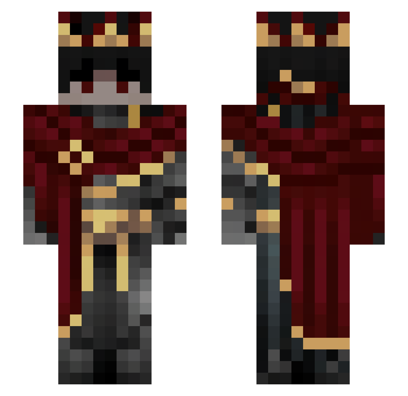 Senodlz Minecraft skin, front and back view
