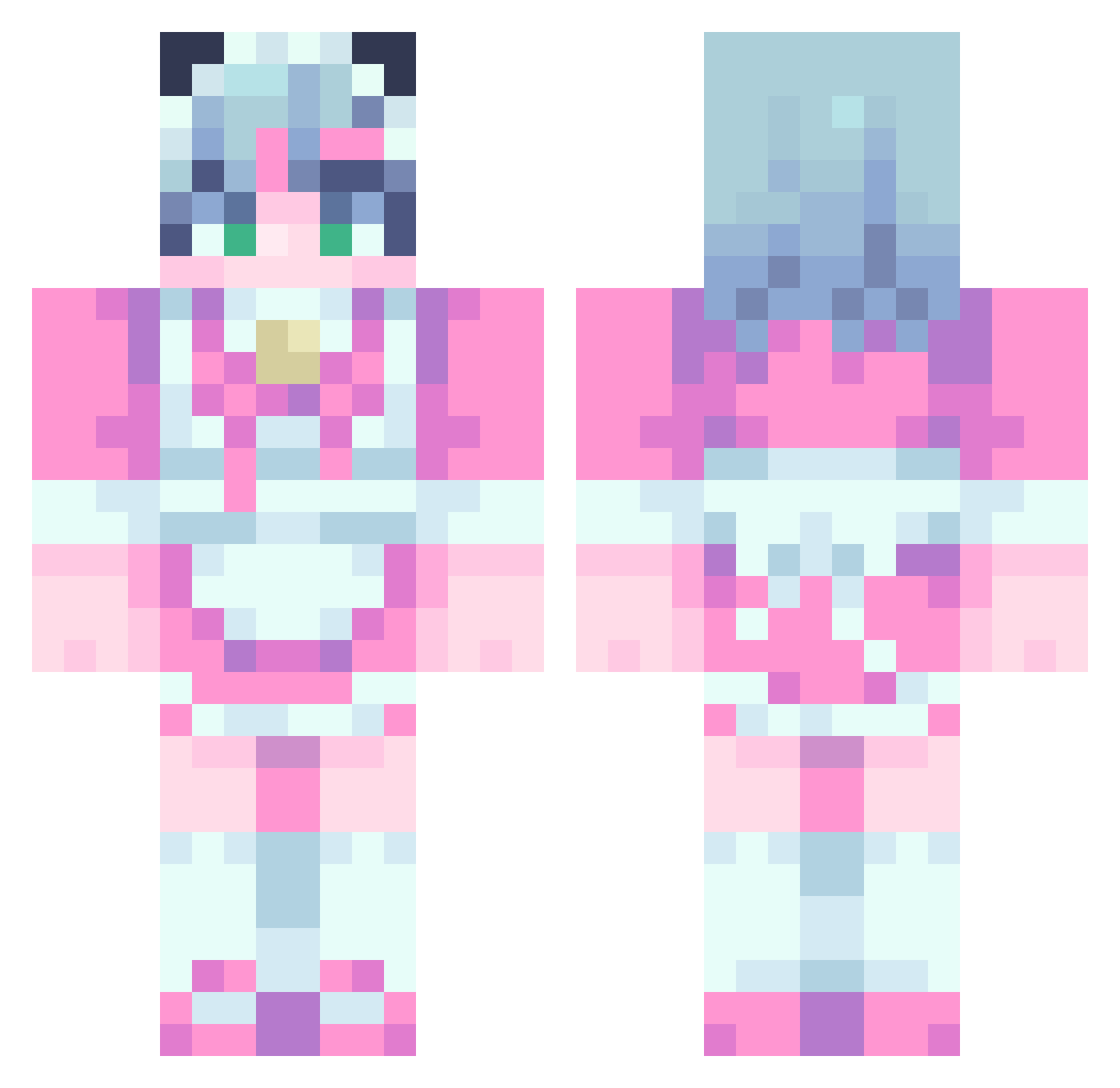 okcool890 Minecraft skin, front and back view