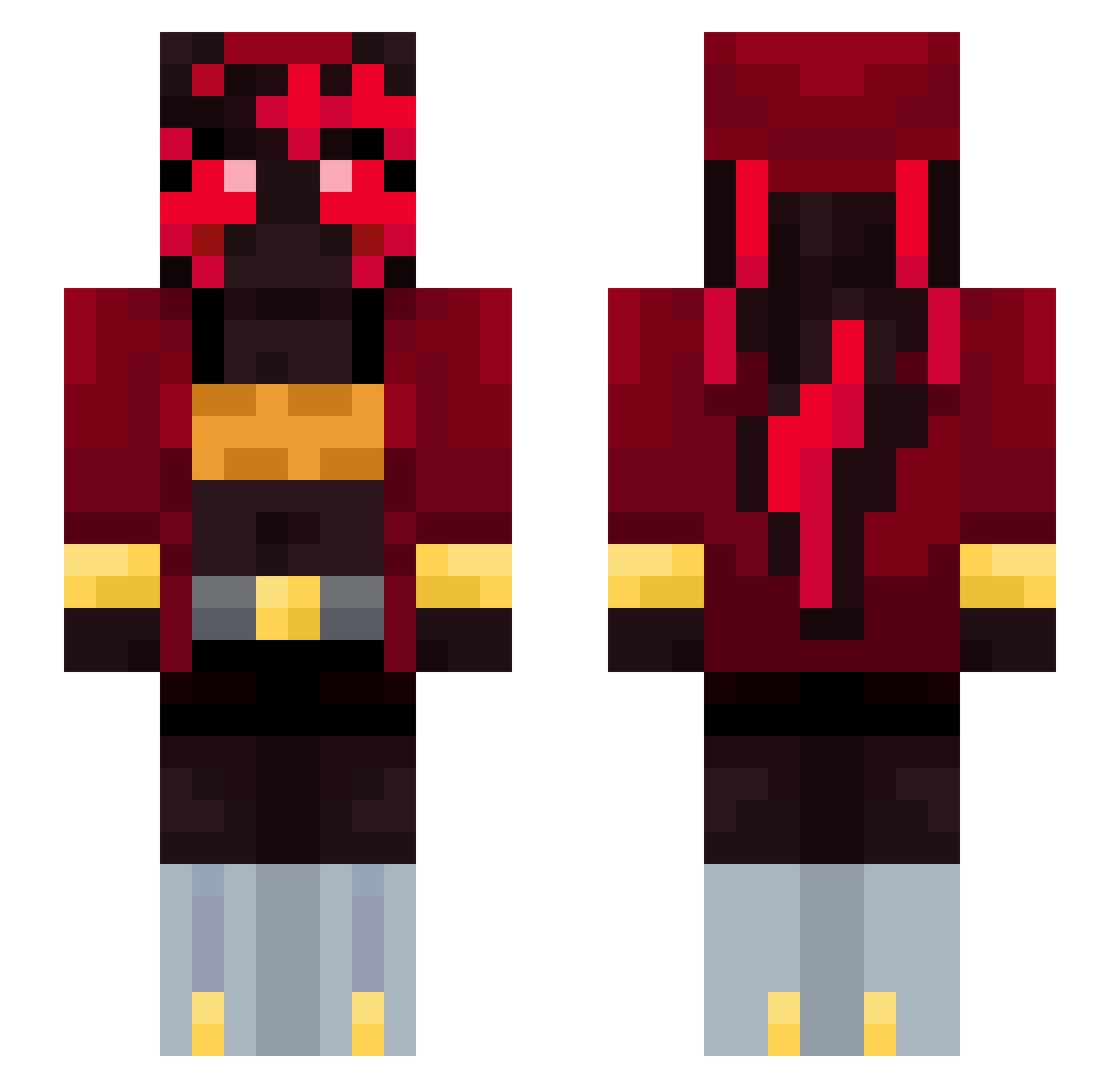 peaceful_fisher Minecraft skin, front and back view