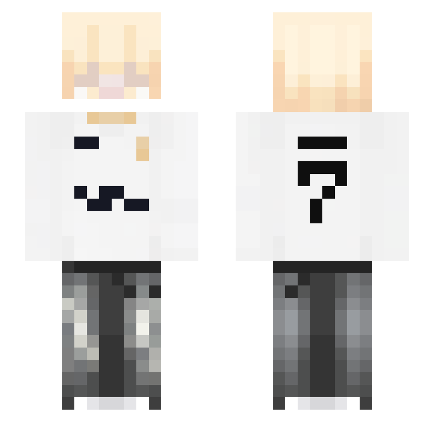 Zequiitoo Minecraft skin, front and back view