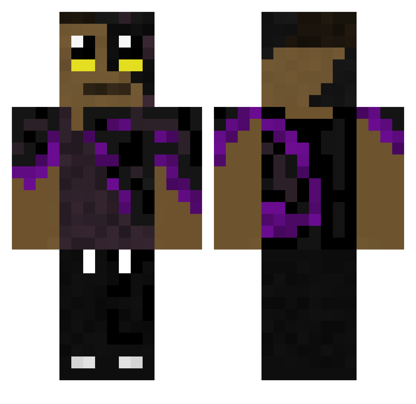 dwiecole Minecraft skin, front and back view