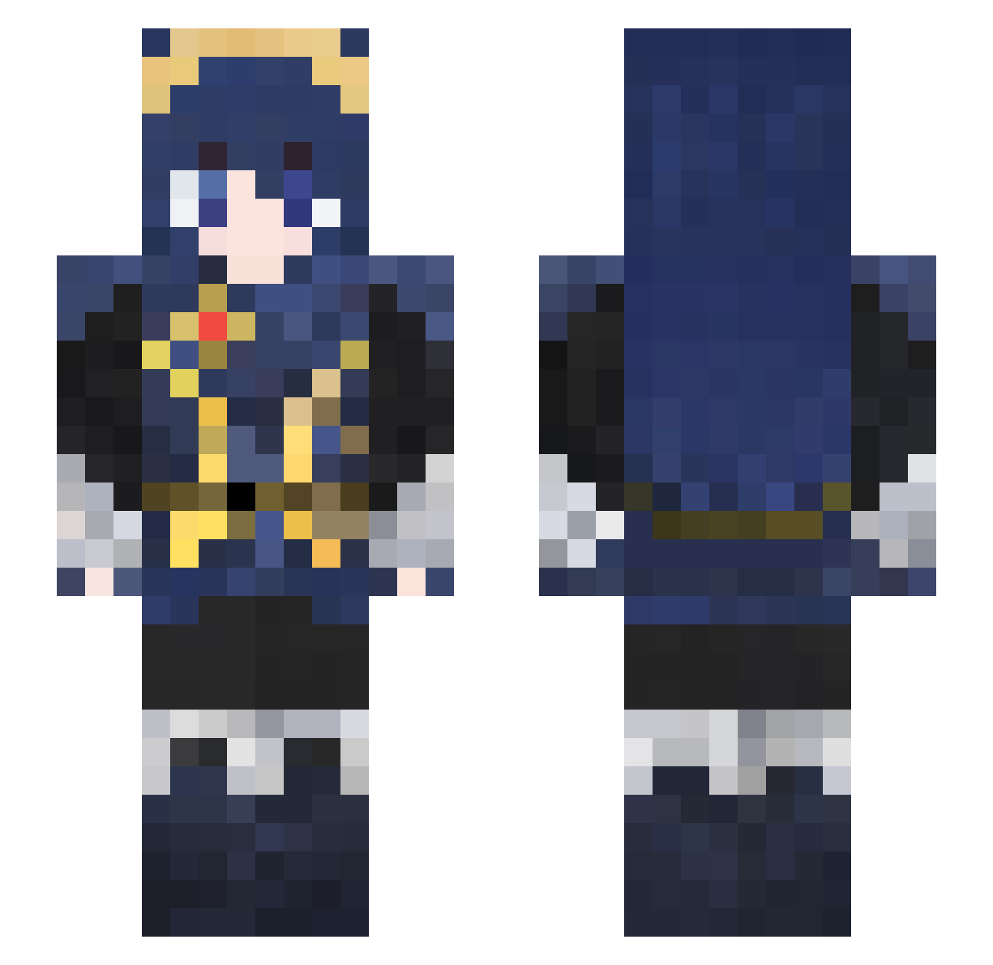 Albion1988 Minecraft skin, front and back view
