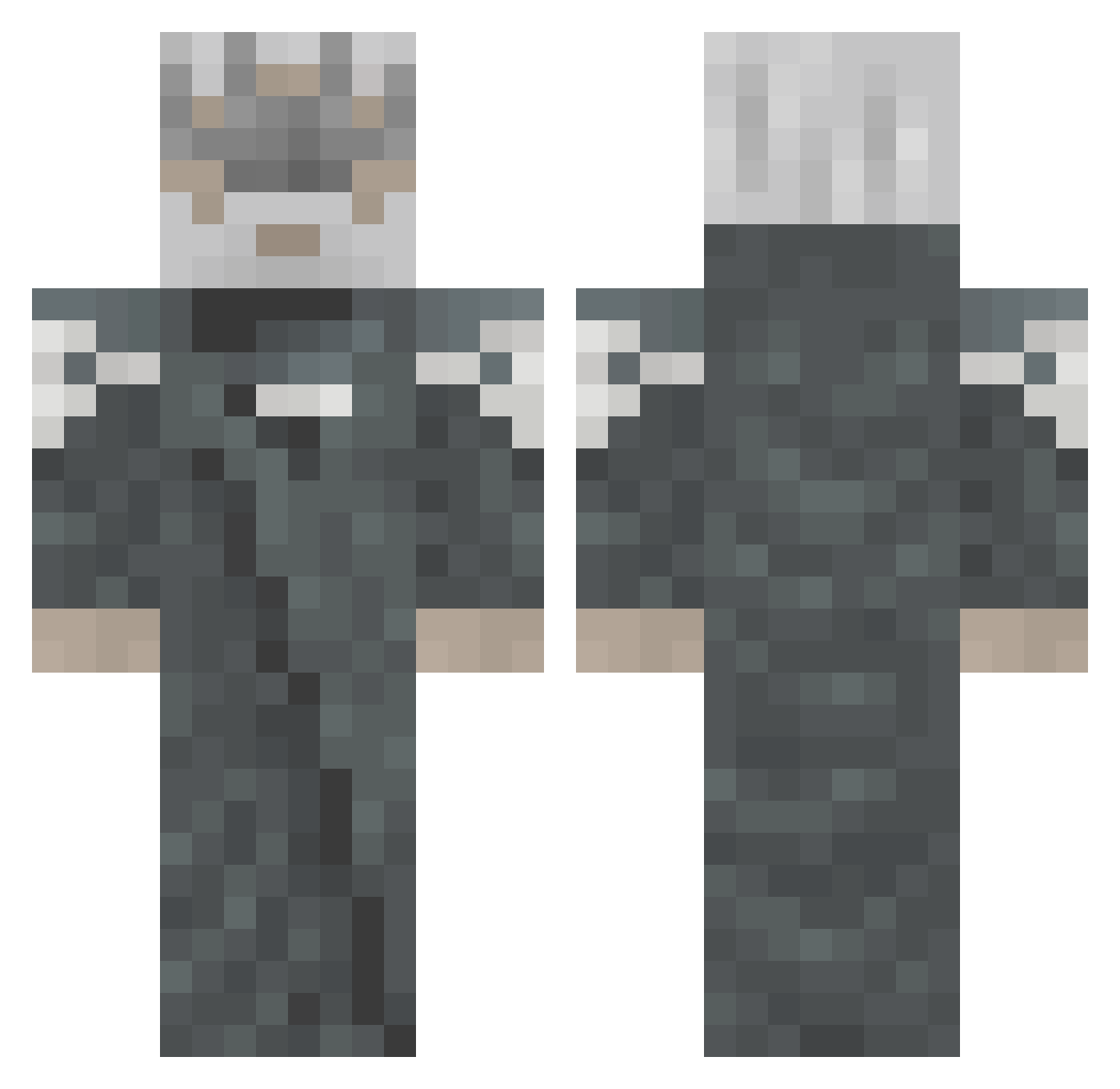 Wretched Minecraft skin, front and back view