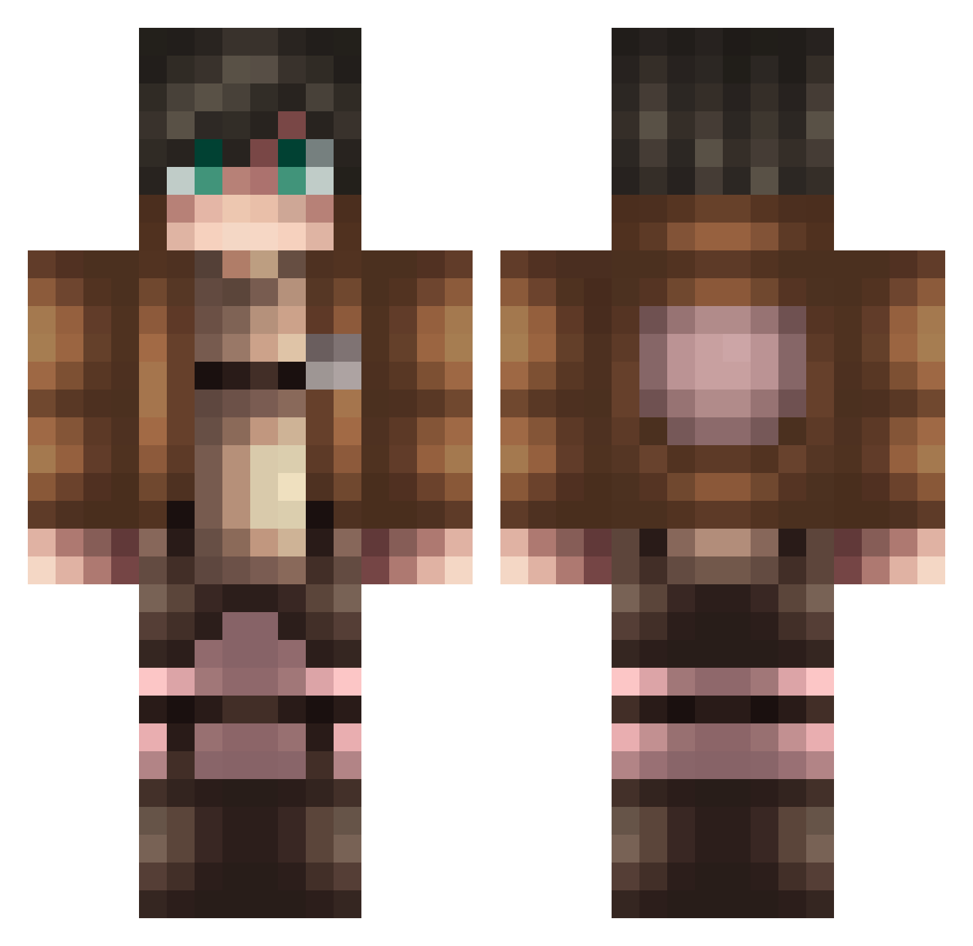 Fufu9845 Minecraft skin, front and back view