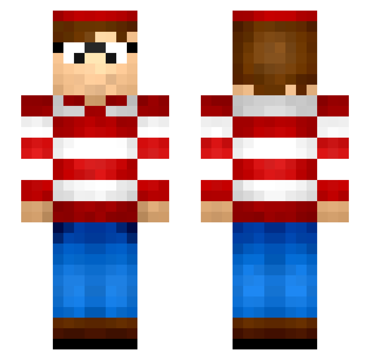 Wald0w Minecraft skin, front and back view