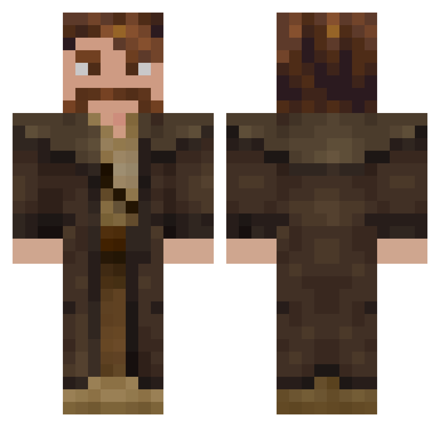 BeefyCrown Minecraft skin, front and back view