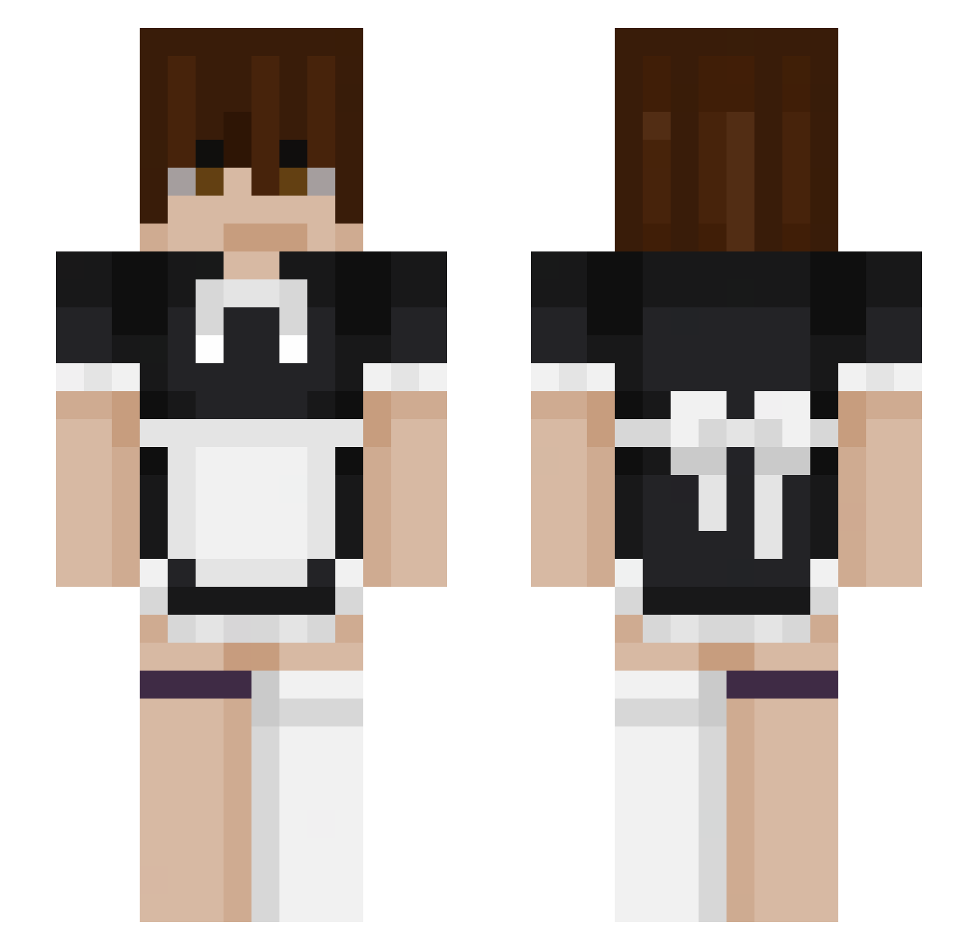 BrokenMinecraft Minecraft skin, front and back view
