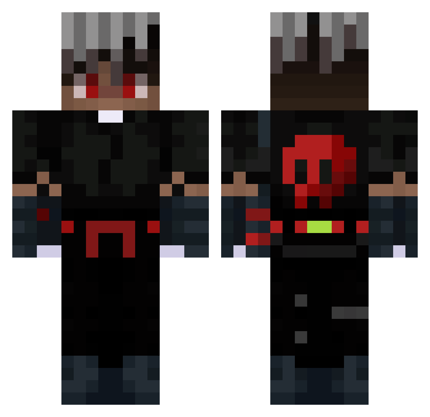 F0saken1 Minecraft skin, front and back view