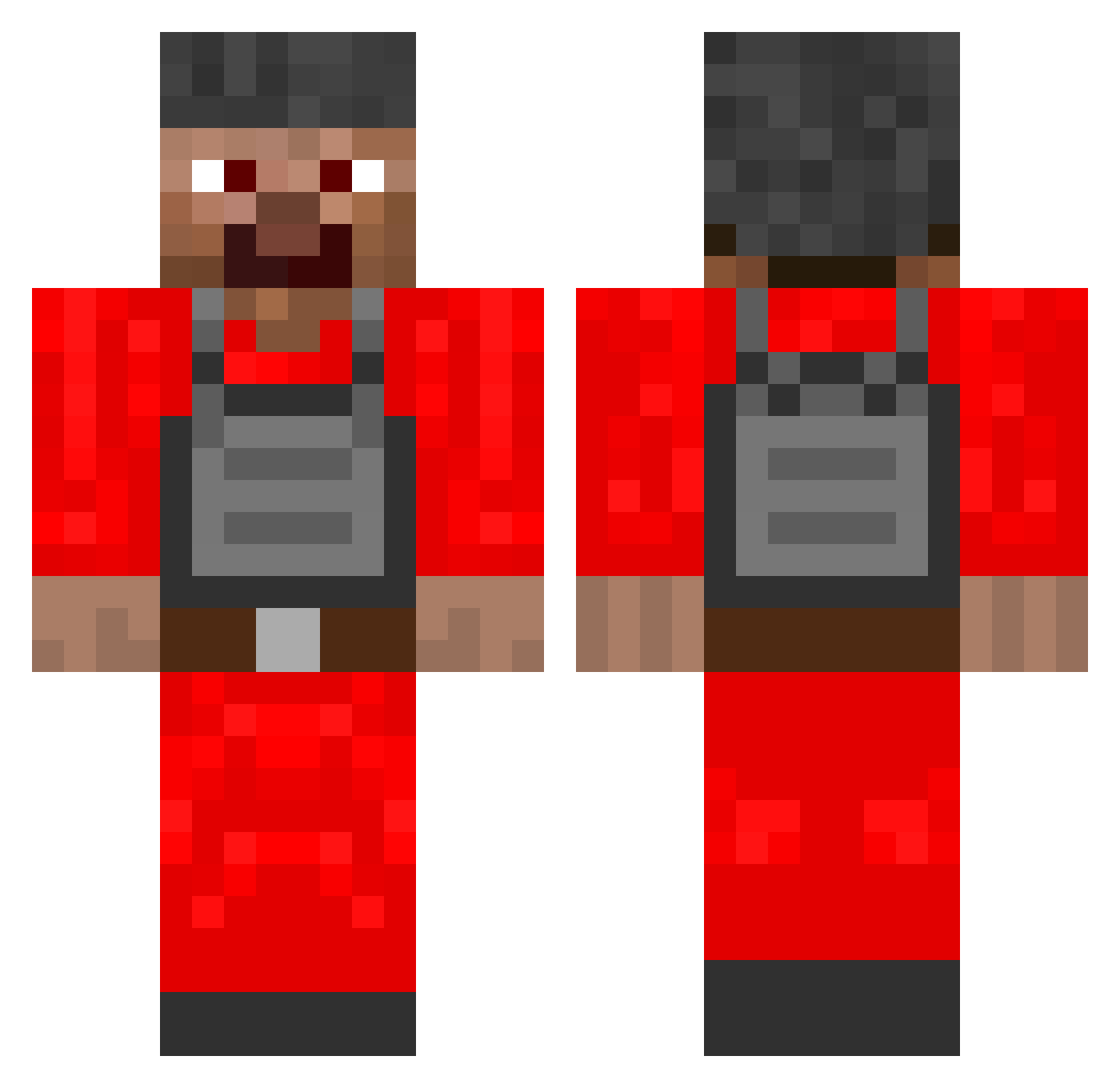 HFZombie2031 Minecraft skin, front and back view