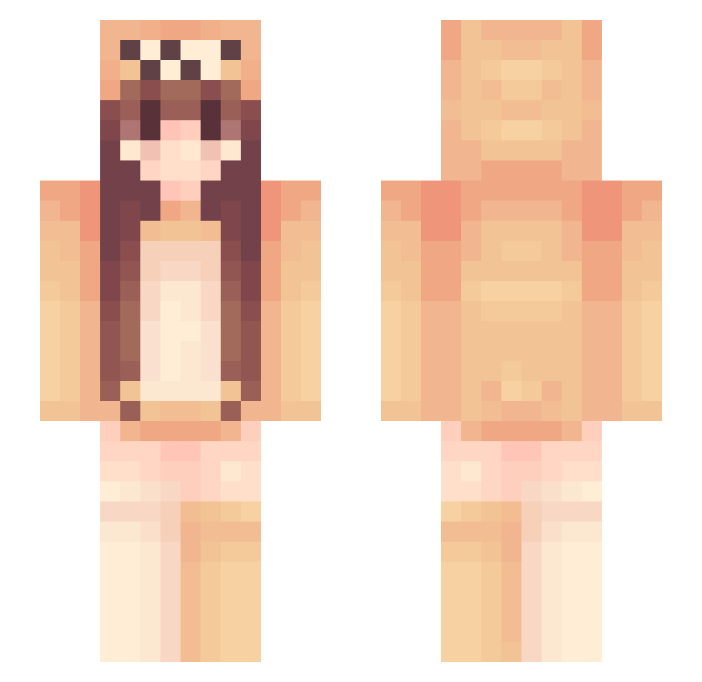 Angie Minecraft skin, front and back view
