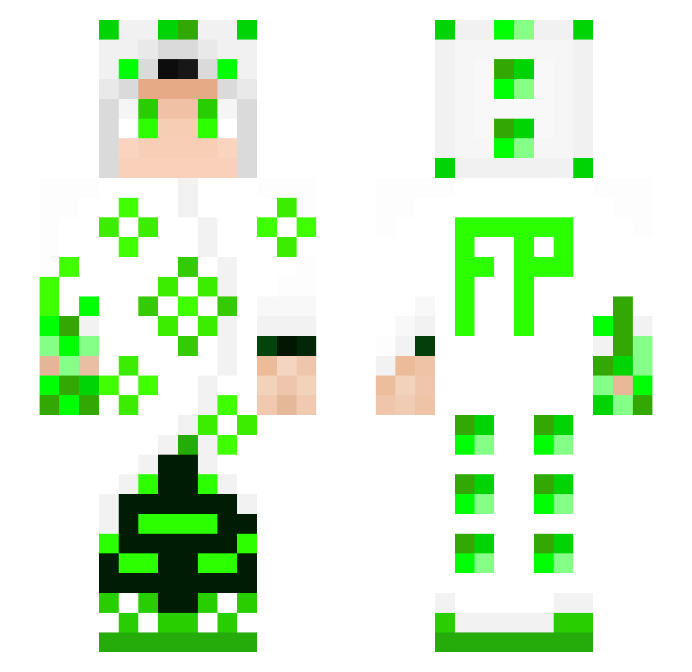 Tensiren Minecraft skin, front and back view