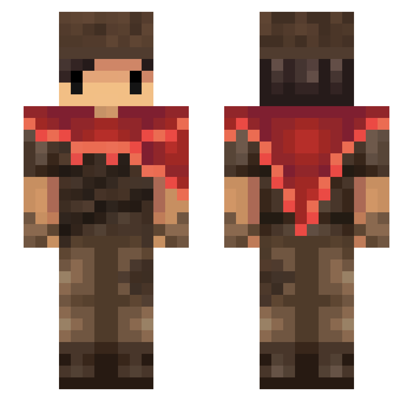 abadparker Minecraft skin, front and back view