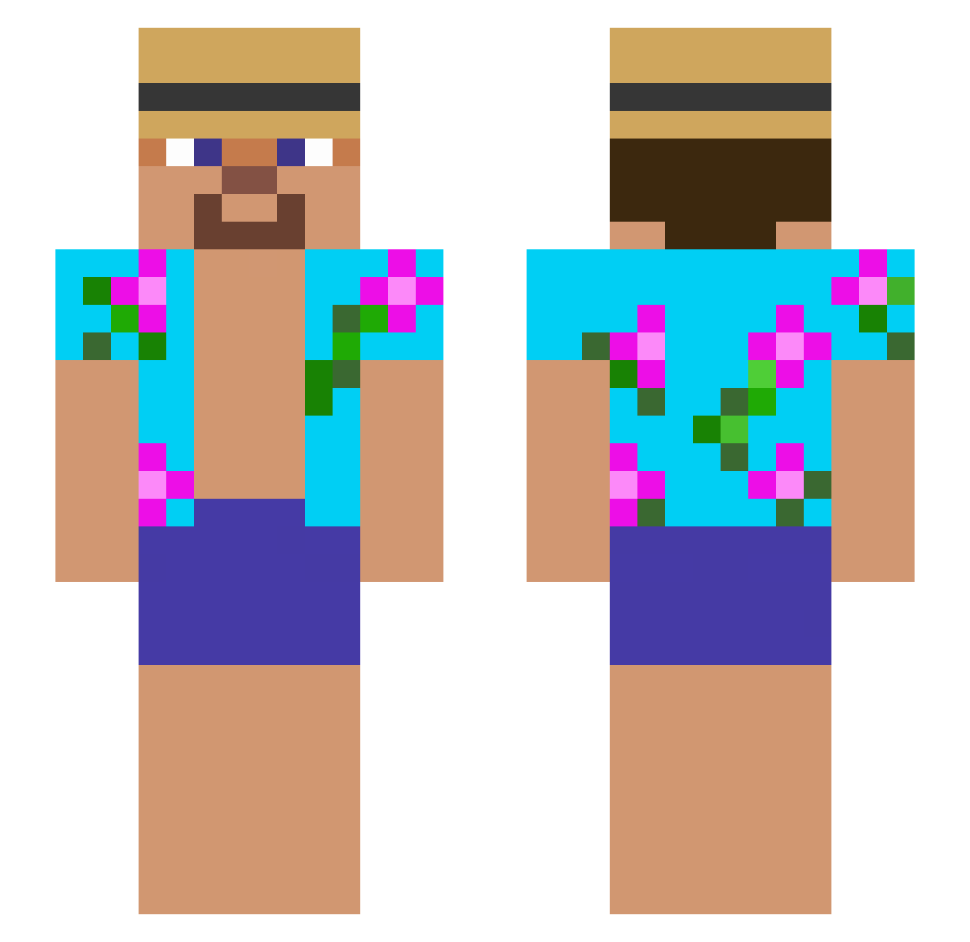 bulkin Minecraft skin, front and back view