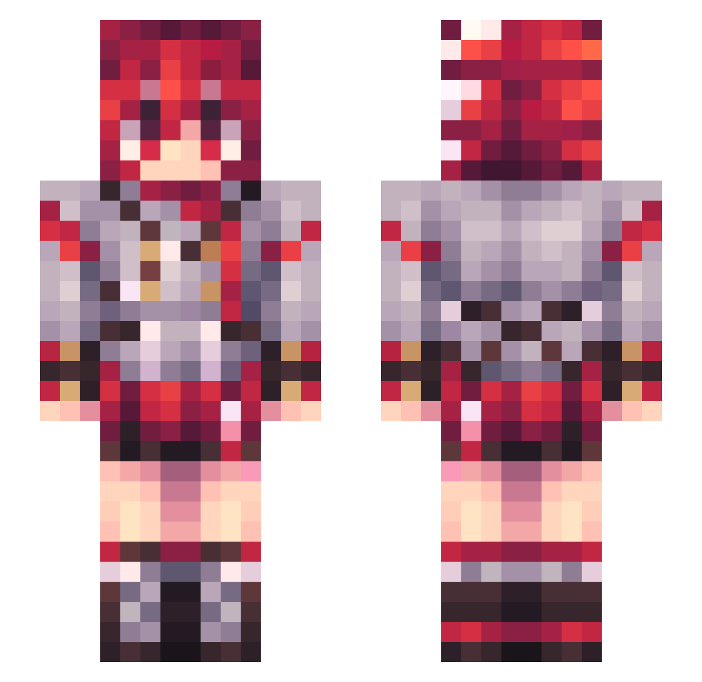 Mari_Flare Minecraft skin, front and back view