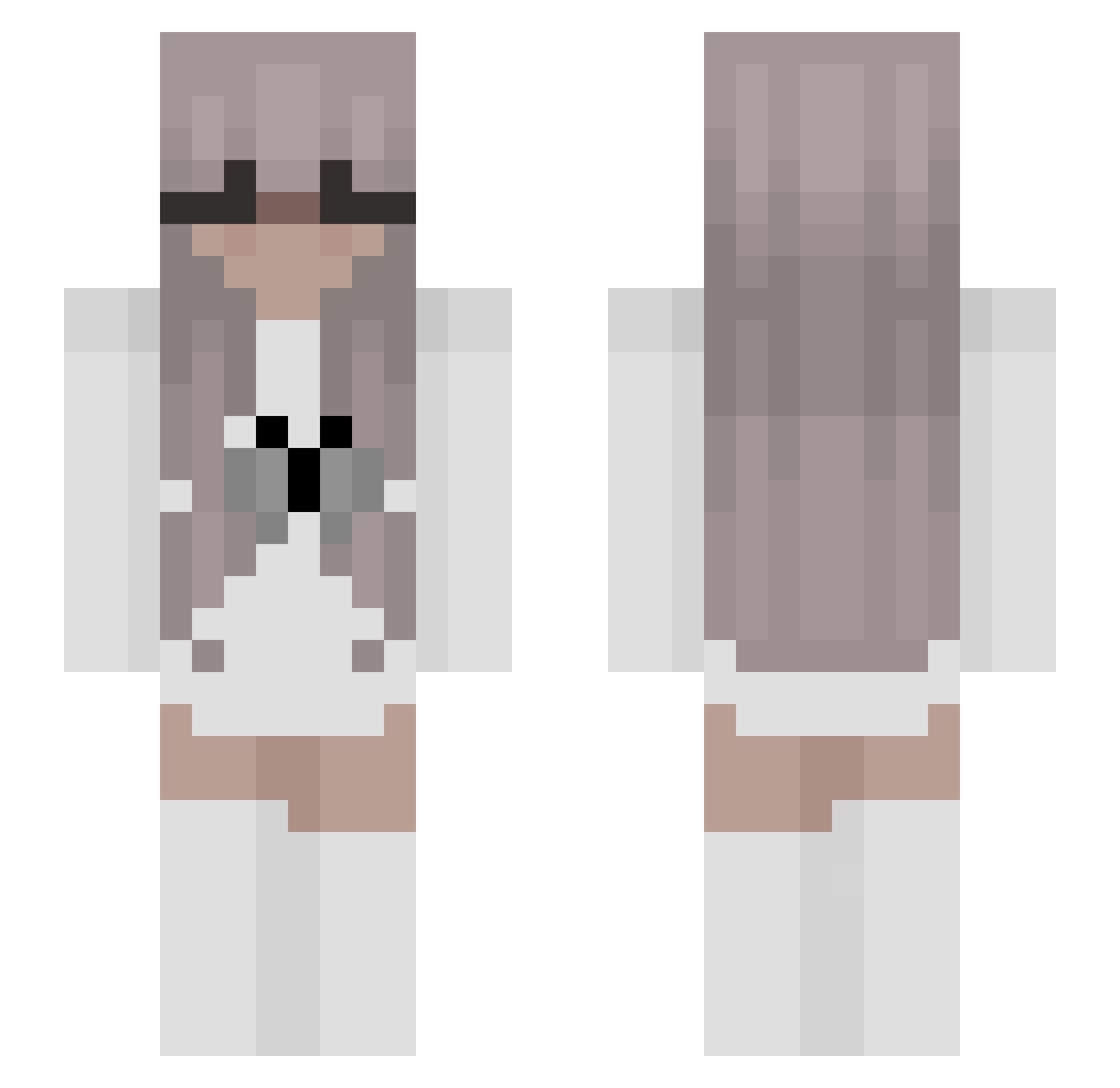 malinowka Minecraft skin, front and back view