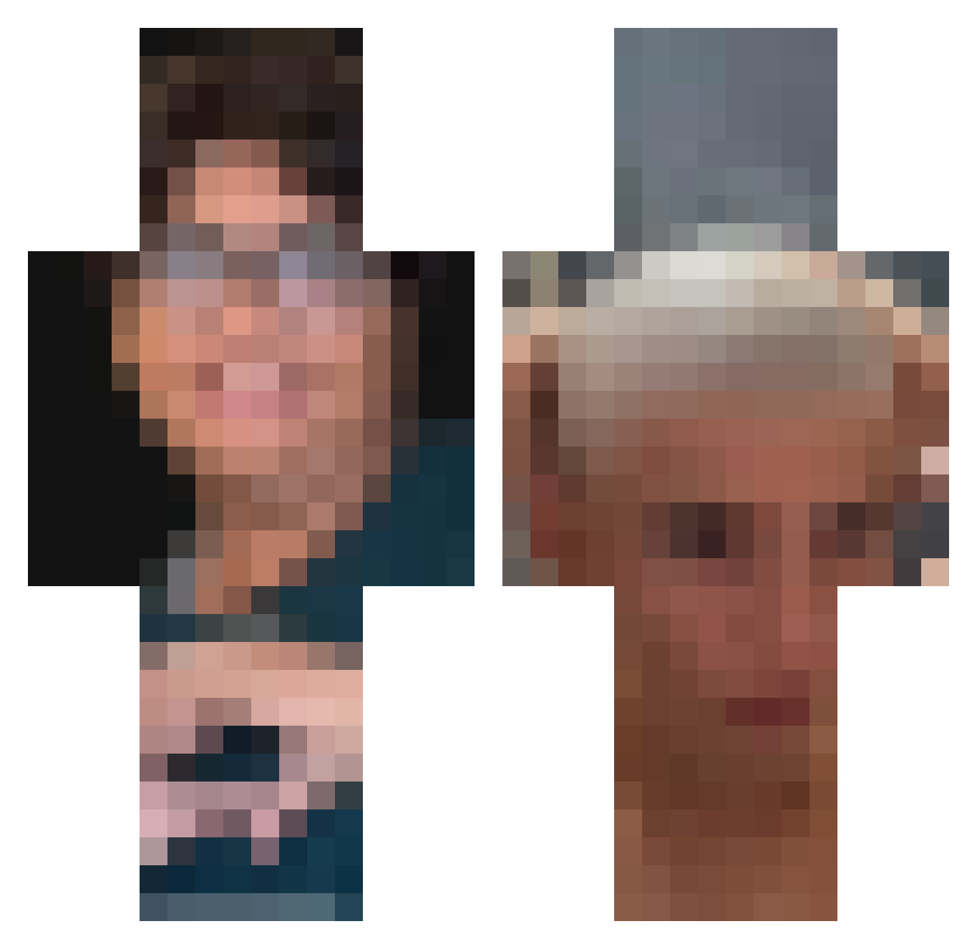 bocagrande Minecraft skin, front and back view