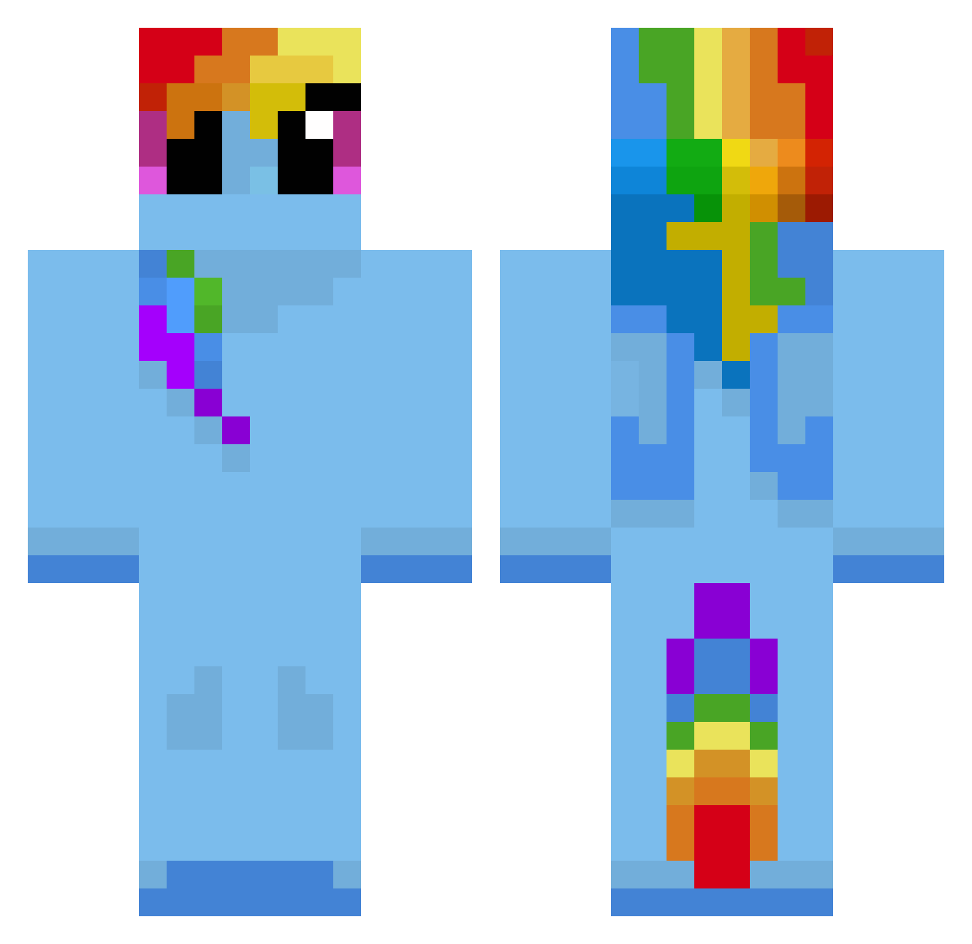 narkeyhole Minecraft skin, front and back view