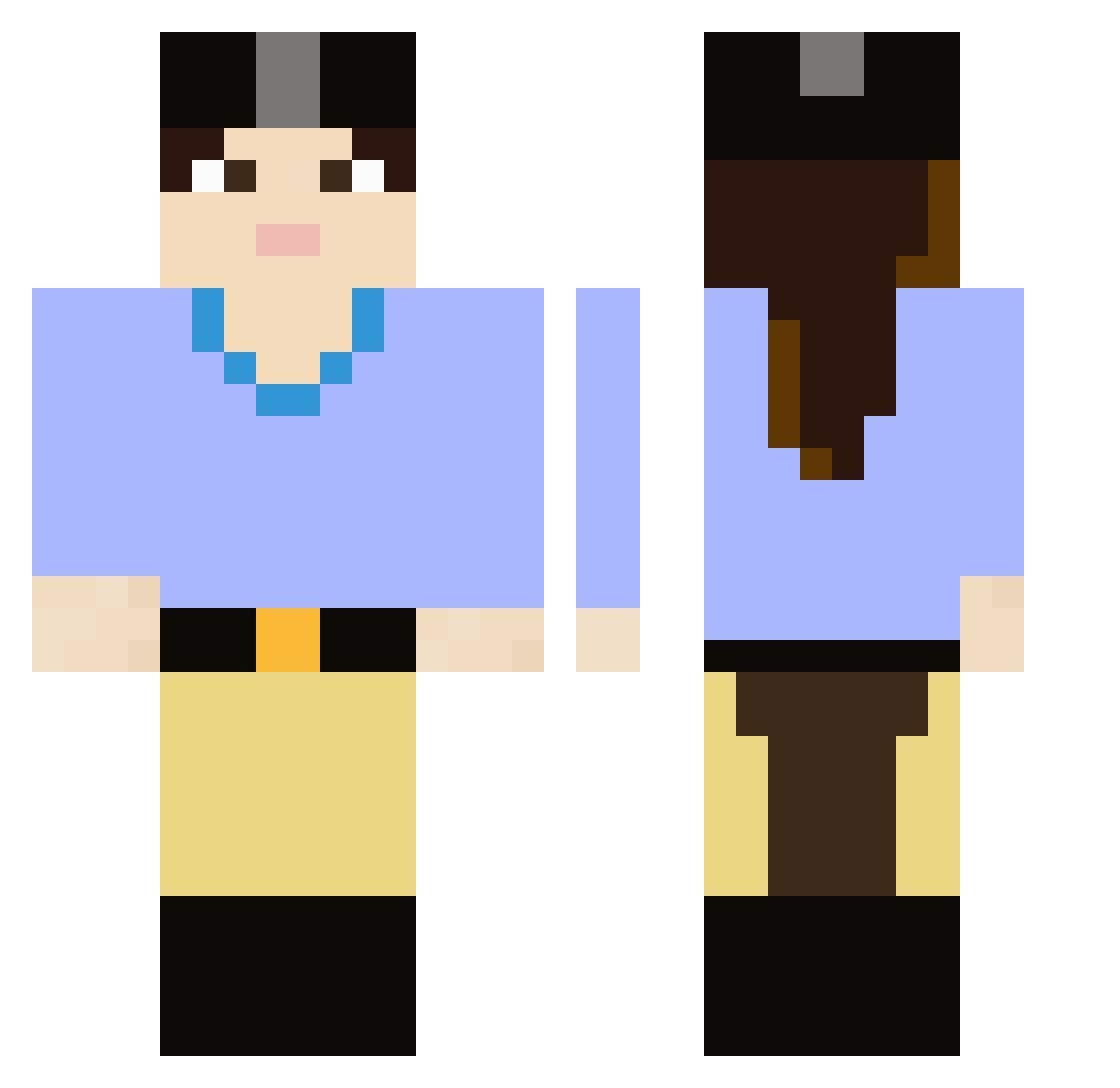 MARINASDIAMOND Minecraft skin, front and back view