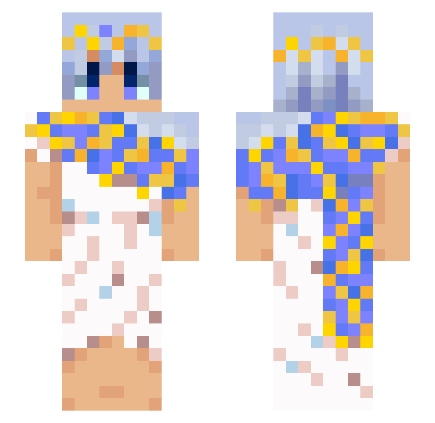 cloudafter Minecraft skin, front and back view