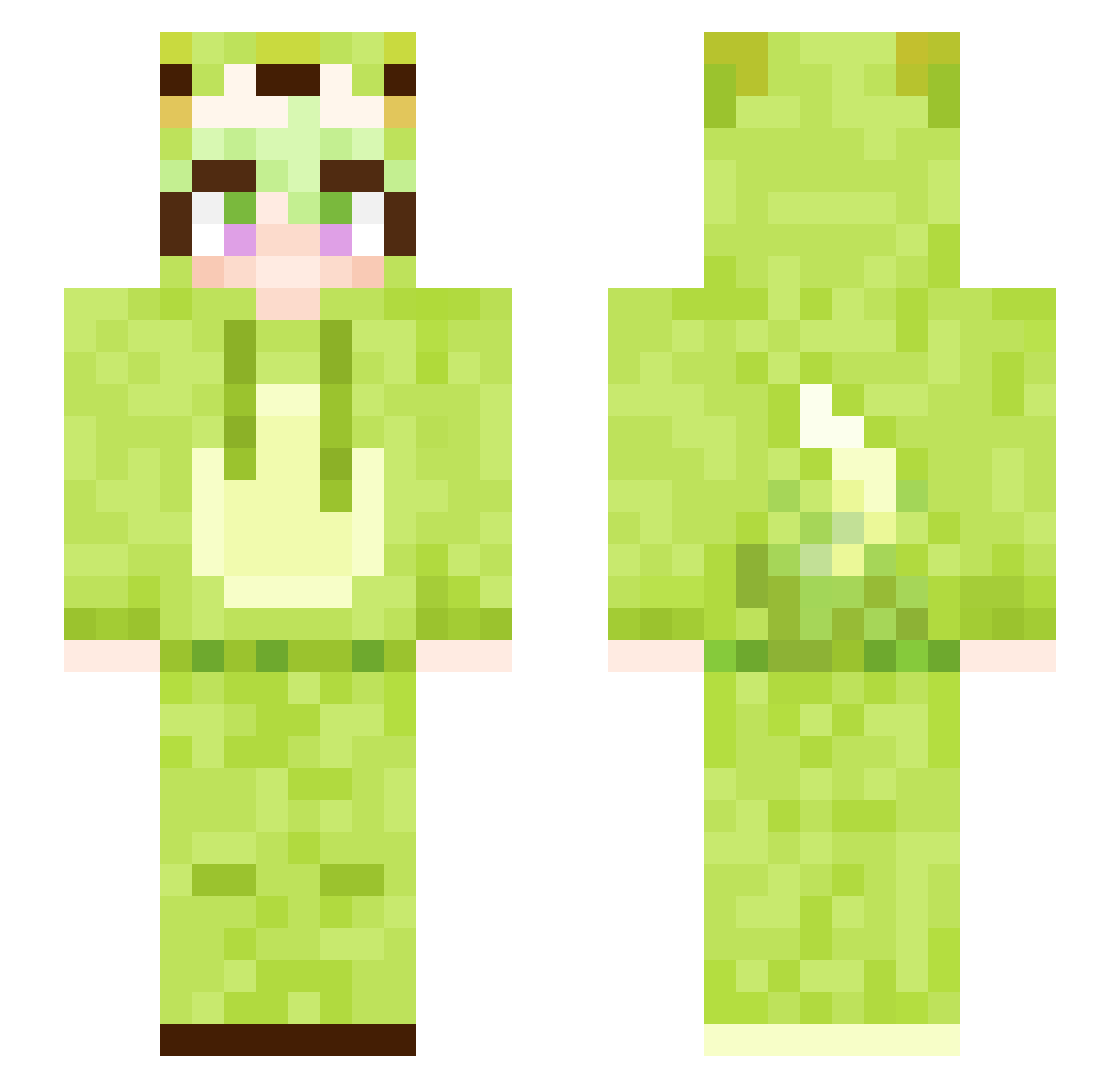 melona584 Minecraft skin, front and back view